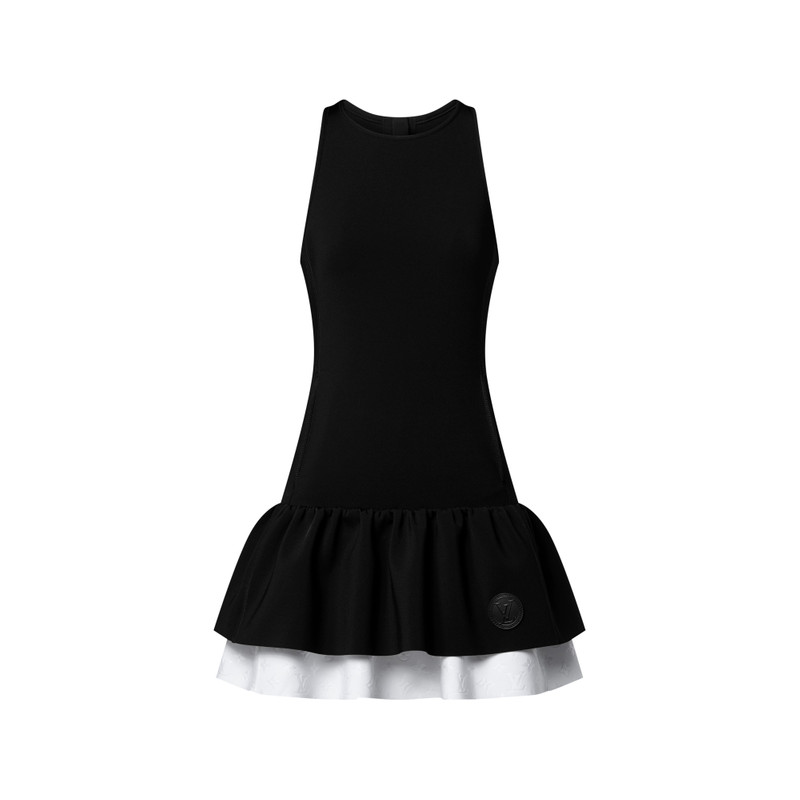 Color-Blocked Ruffle Hem Dress 1
