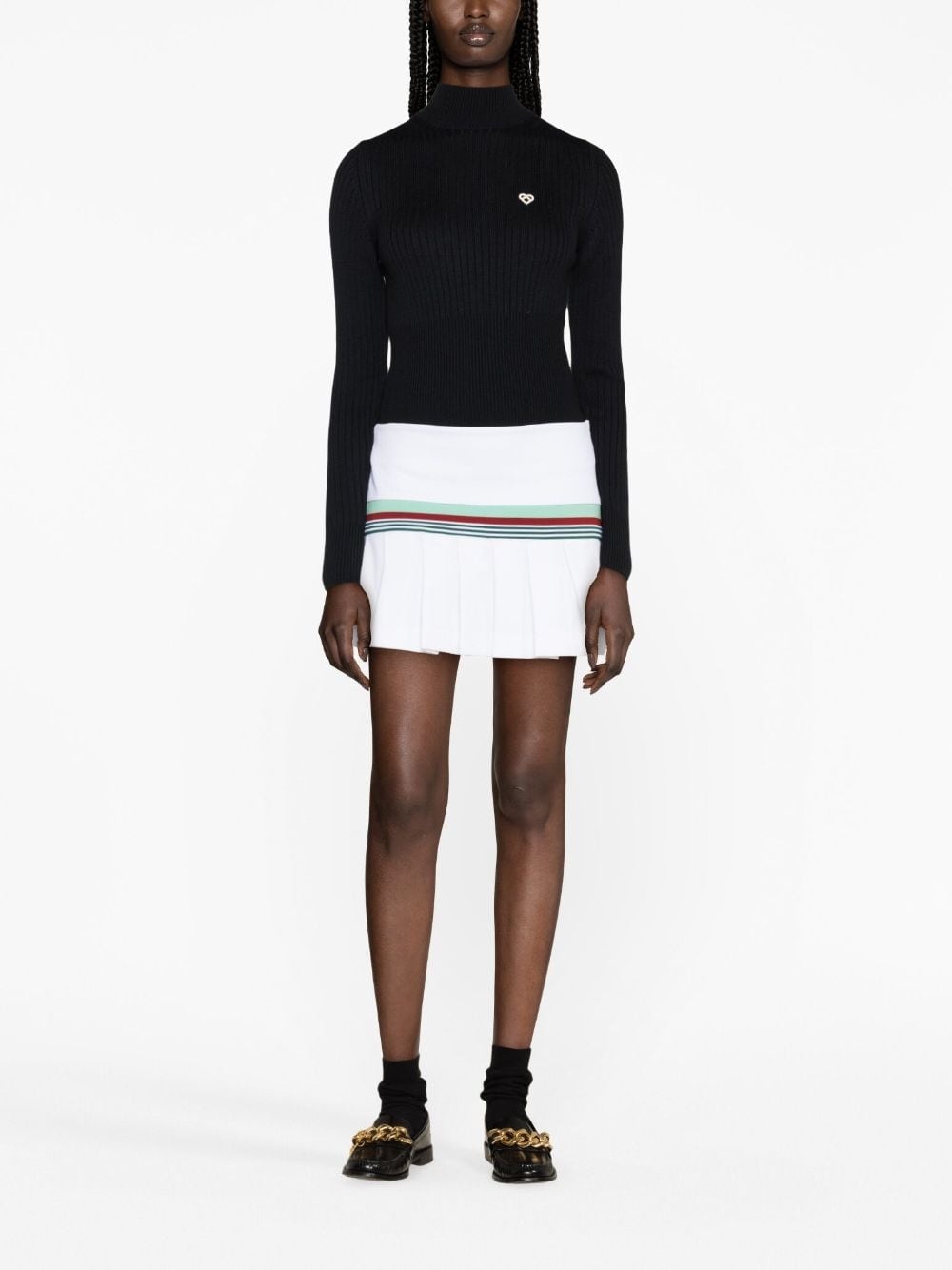 logo-plaque ribbed jumper - 2