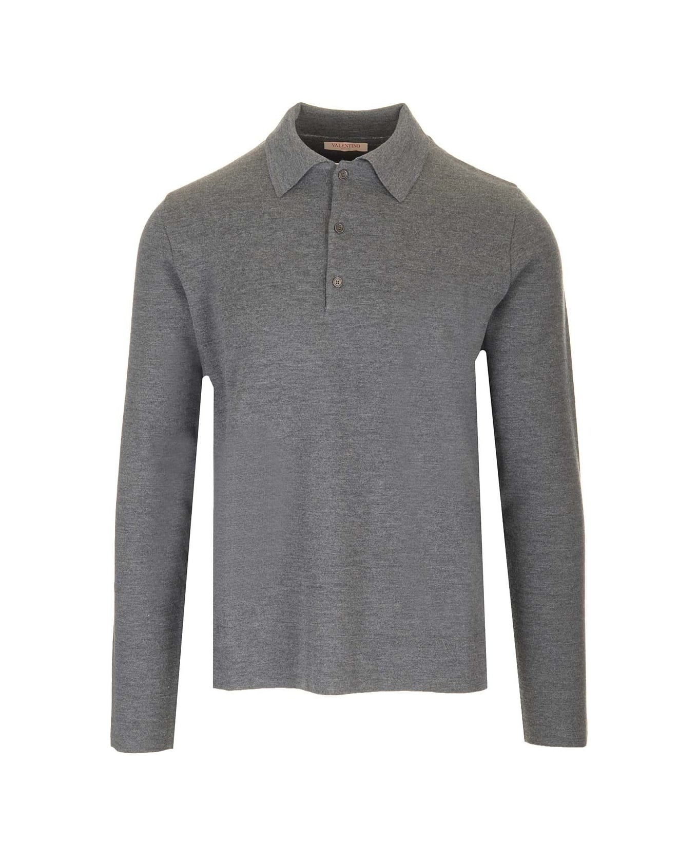 Vlogo Long Sleeve Wool Polo - 1