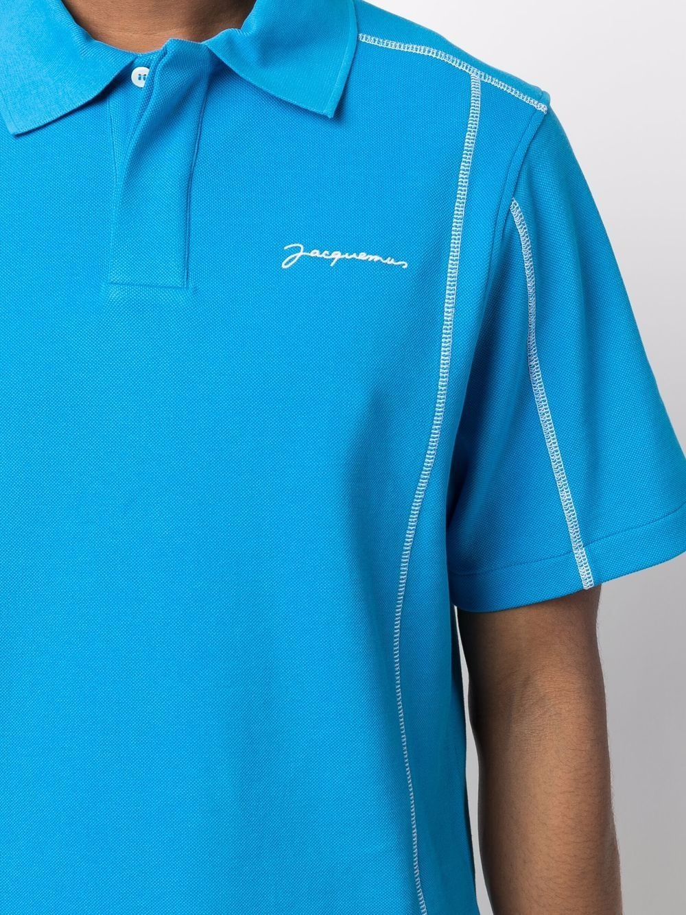 contrast stitched polo shirt - 5