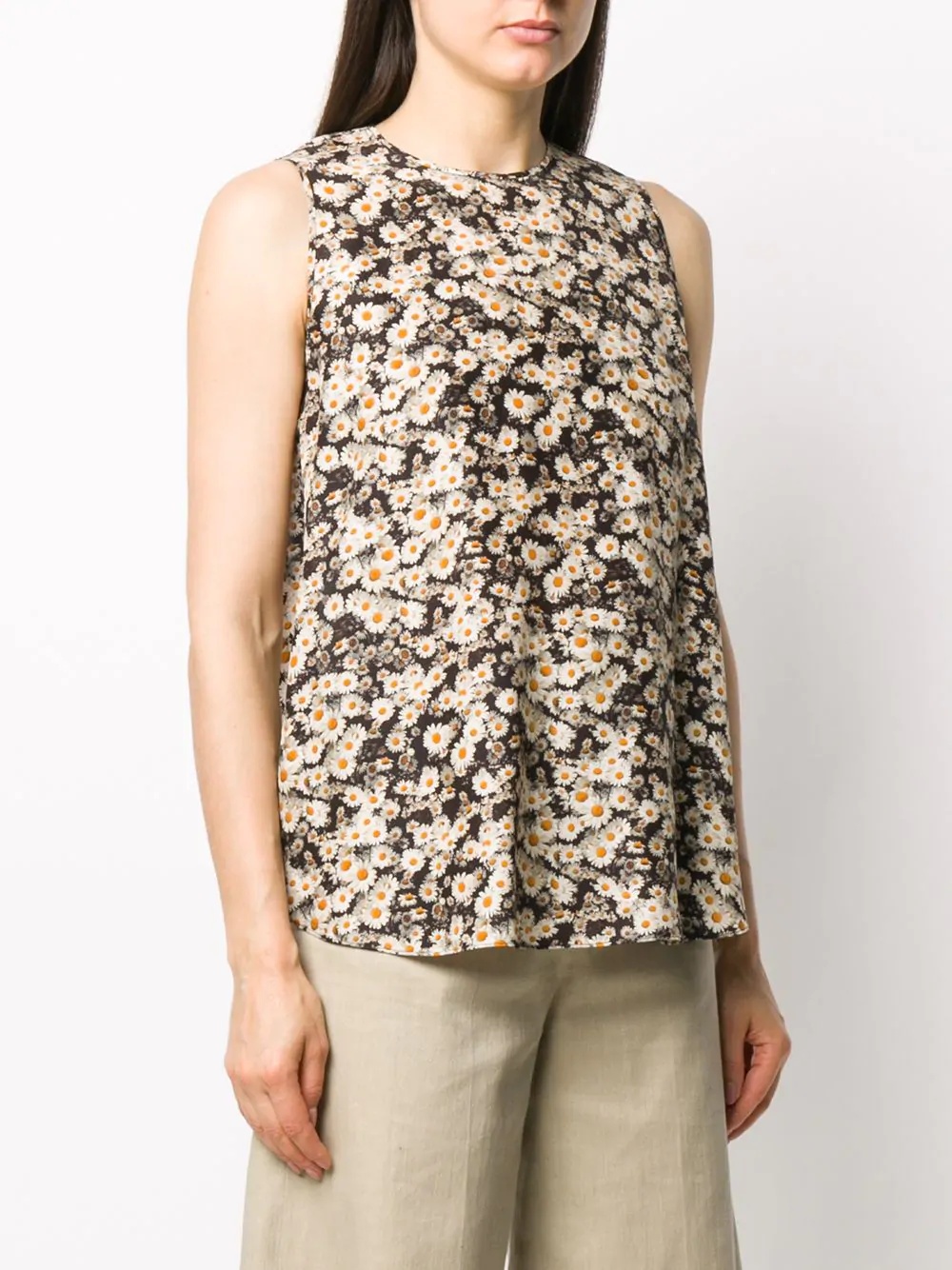 daisy-print sleeveless top - 3