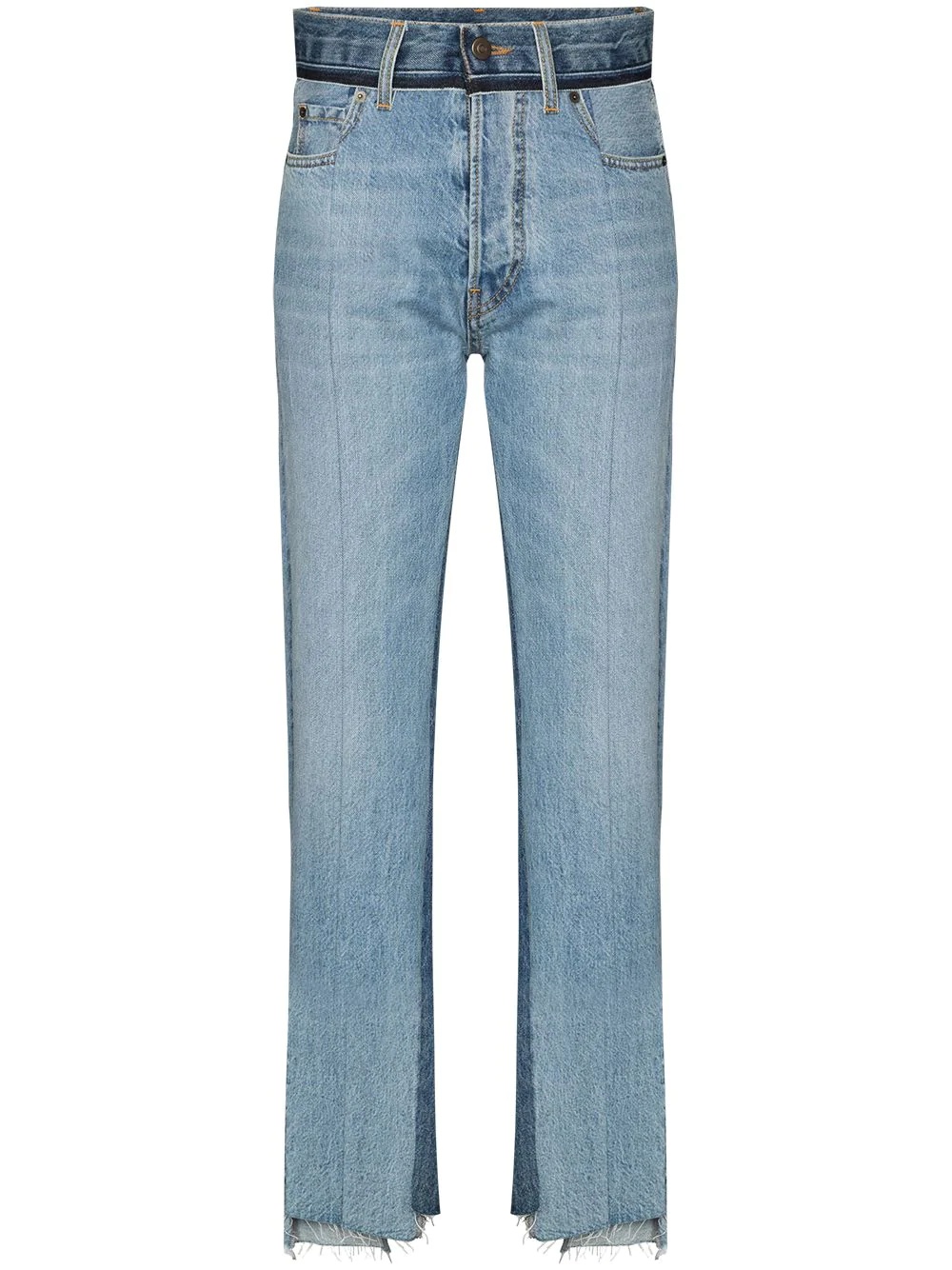 two tone straight leg jeans - 1