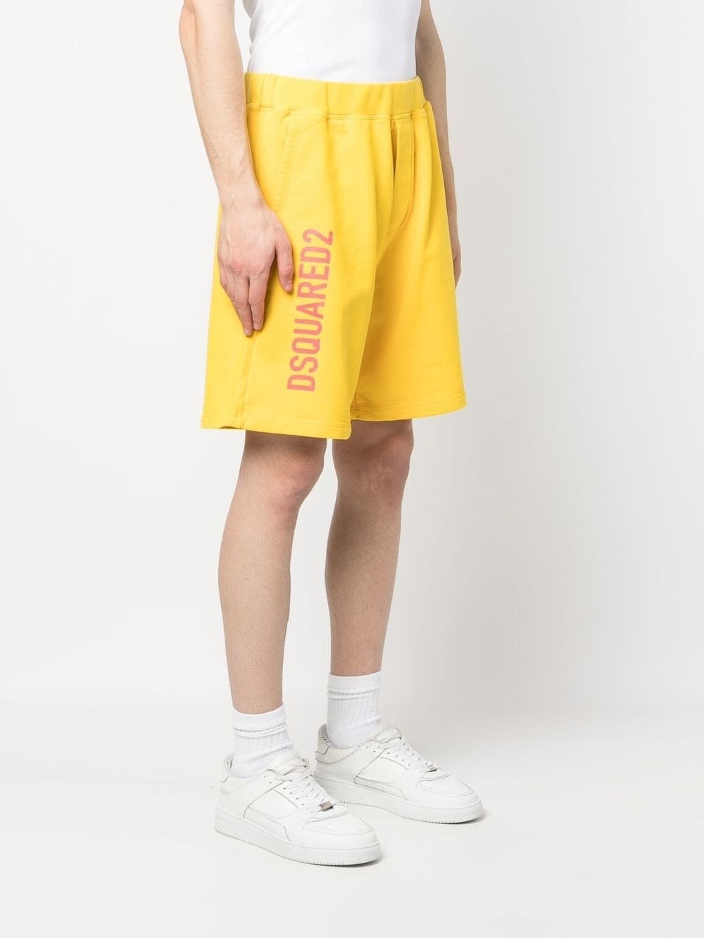 cotton logo print shorts - 3