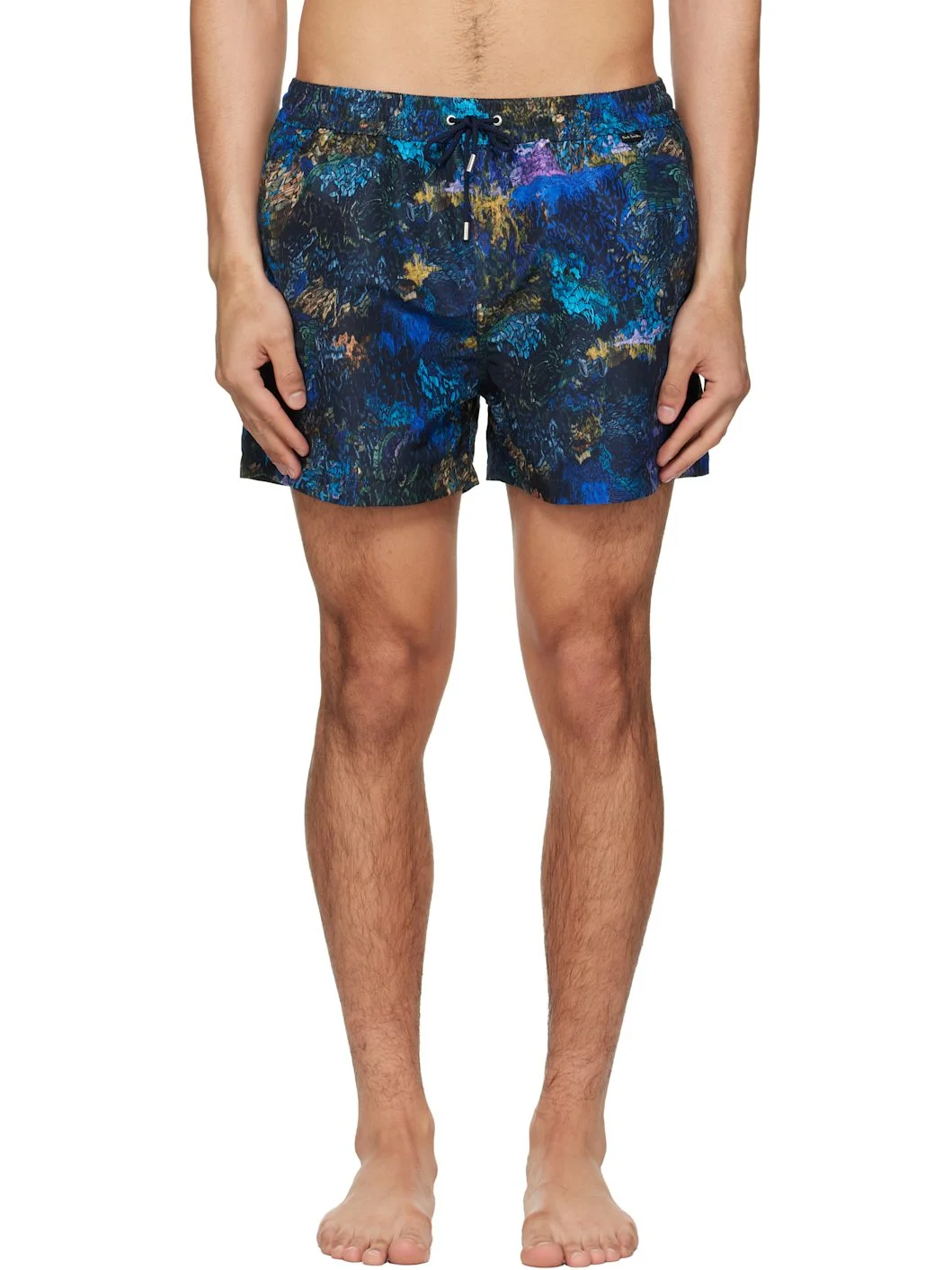 Blue Engrained Blue Swim Shorts - 1
