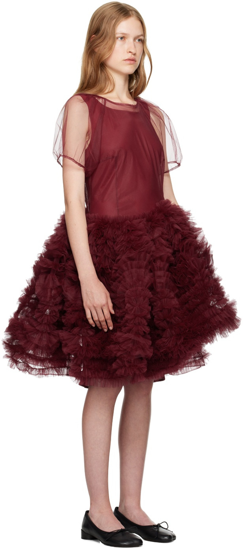 Molly Goddard Burgundy Kayako Minidress outlook