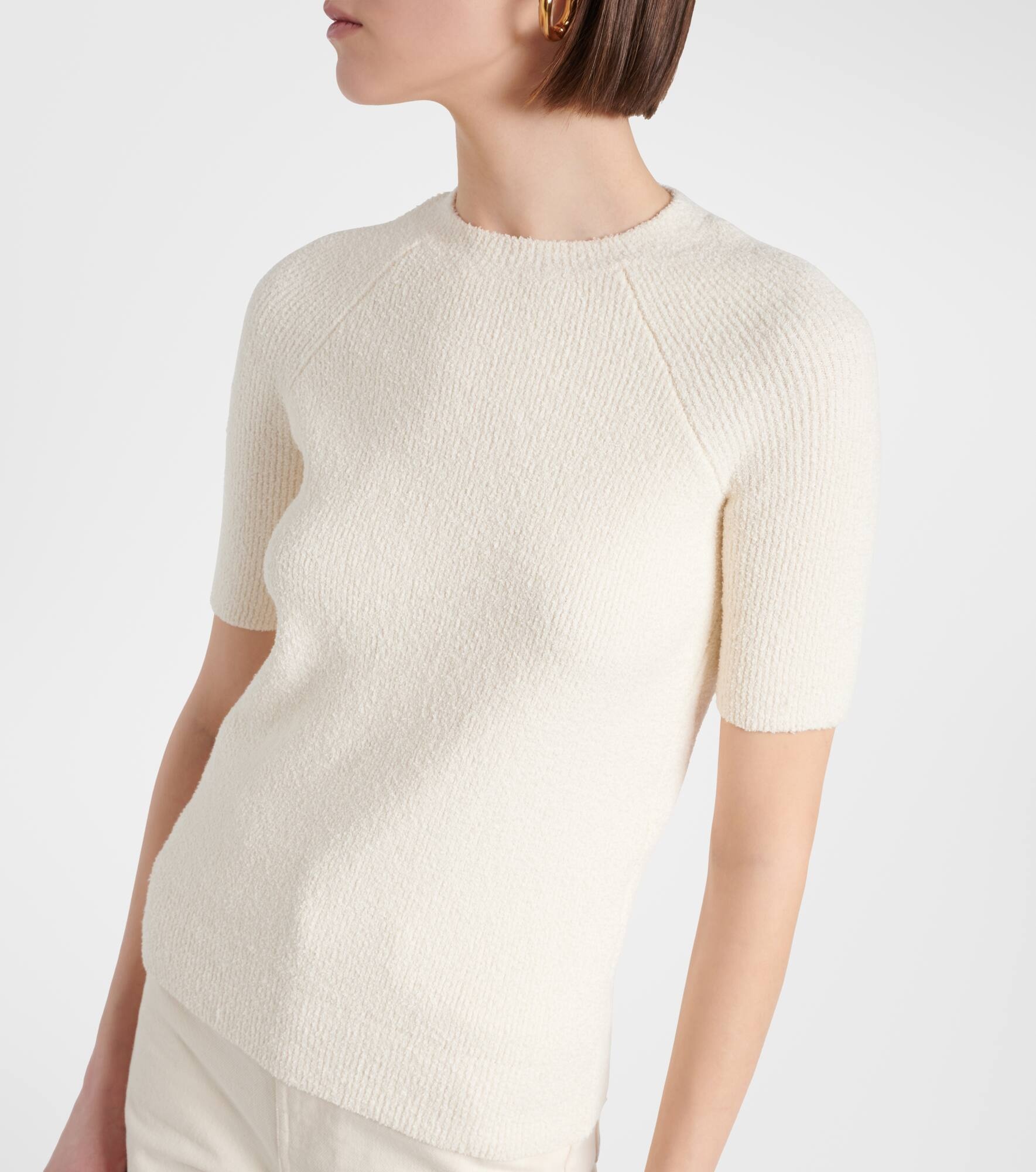 Cotton-blend terry T-shirt - 5