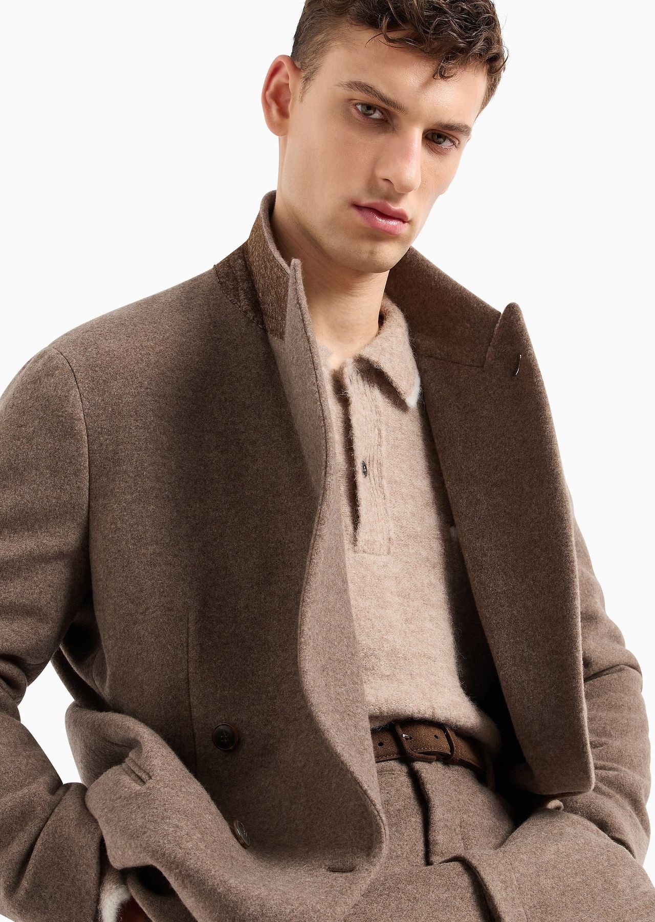 Heritage Line double-breasted jacket in a mélange cashmere fleece - 6