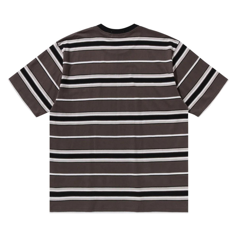 A BATHING APE® BAPE Ape Head One Point Pocket Relaxed Fit Stripe Tee 'Black' outlook