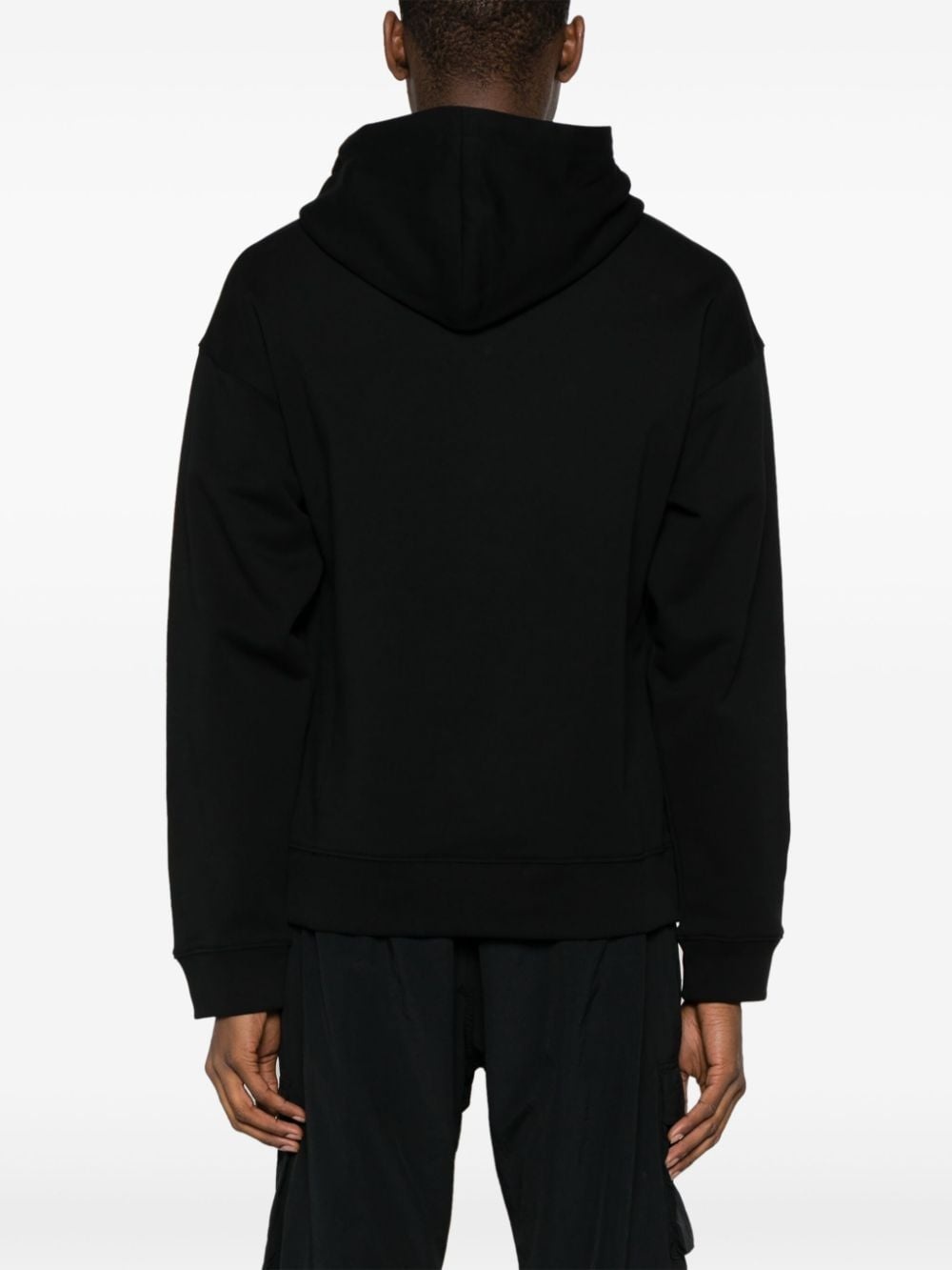 logo-print cotton hoodie - 4