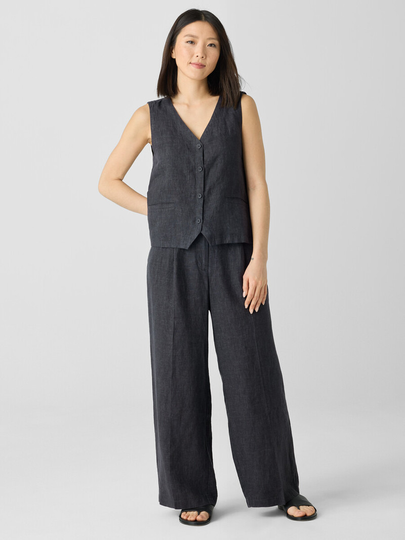 Washed Organic Linen Délavé Vest 6