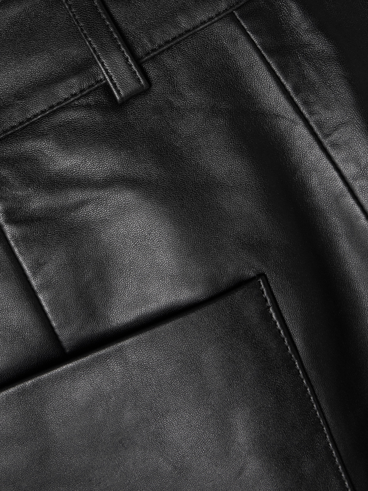 Olivia Paneled Leather Shorts - 4