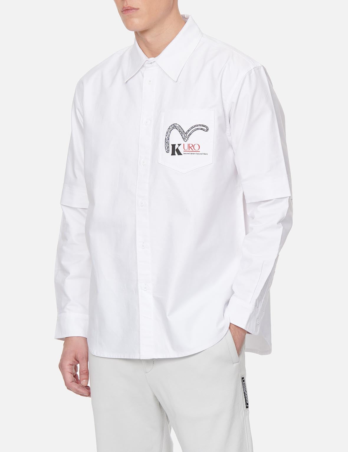 Multi Logo Print Mock 2-in-1 Shirt - 4