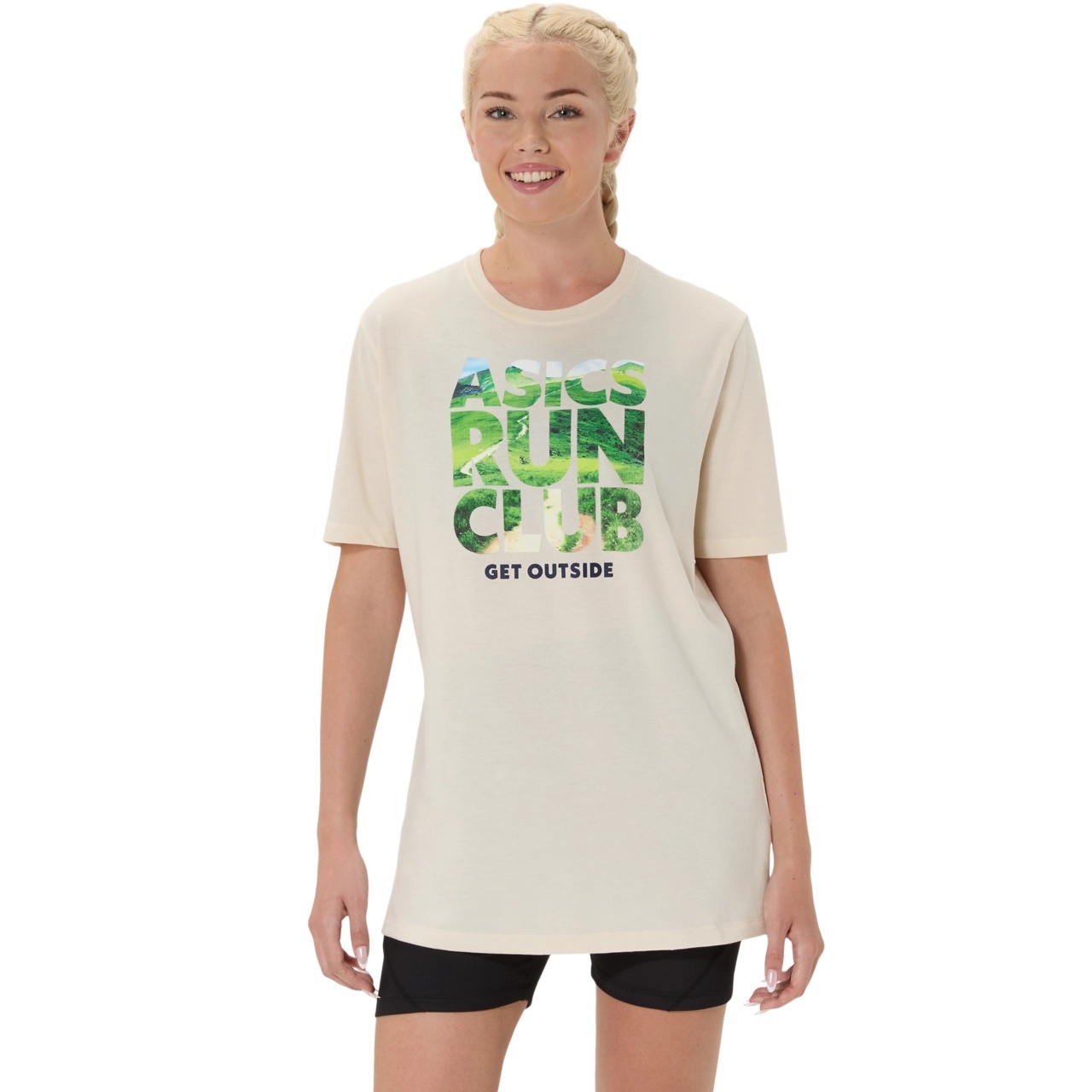 UNISEX ASICS RUN OUTSIDE CLUB SHORT SLEEVE TEE - 1