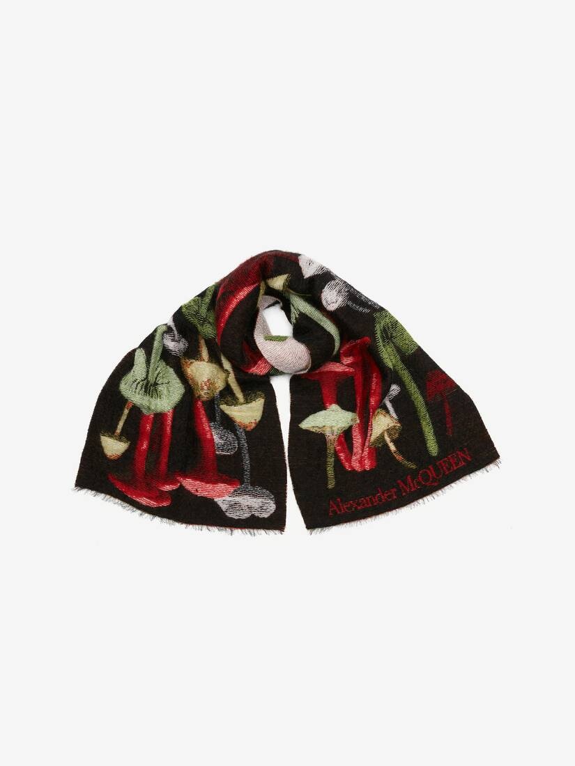 Women's Psychedelic Mushroom Scarf in Black/red - 2