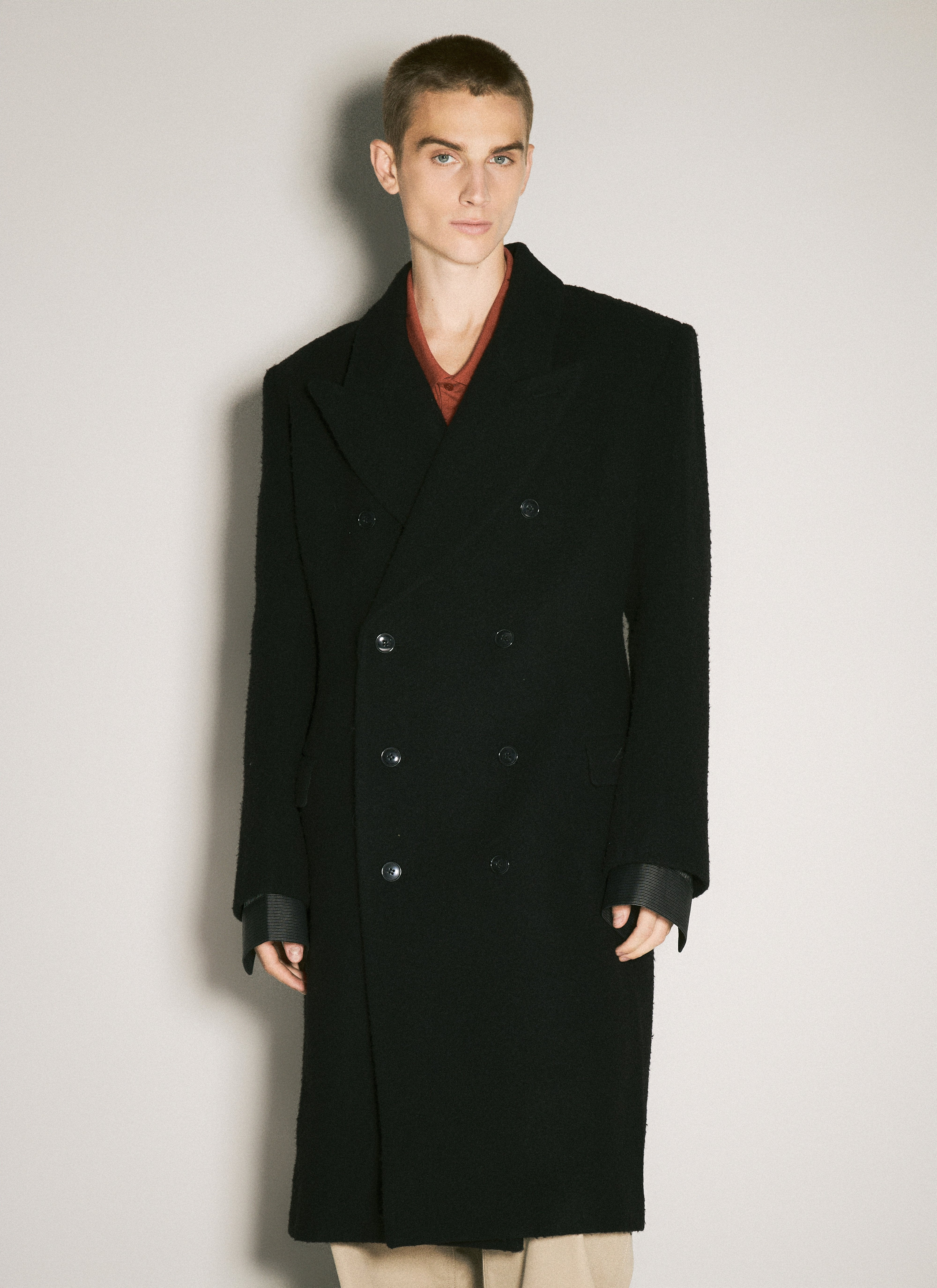 Martine Rose Men Double-Breasted Shirt Overcoat - 1