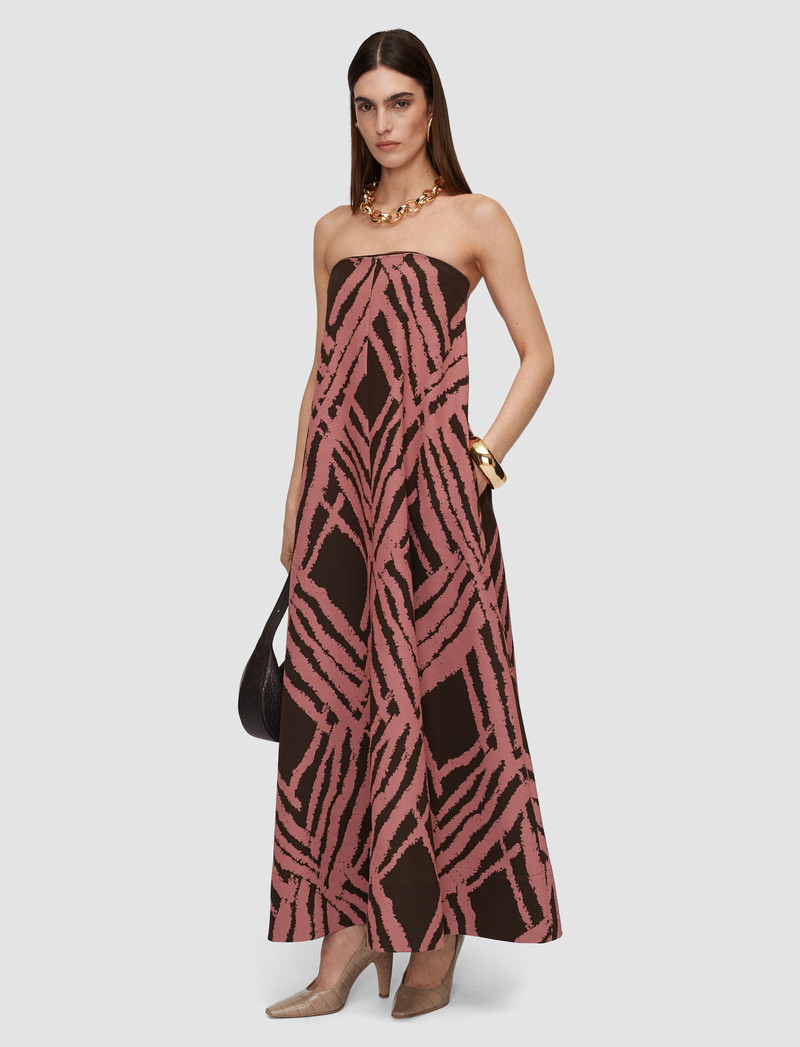 JOSEPH Banna Satin Twill Strapless Dress outlook
