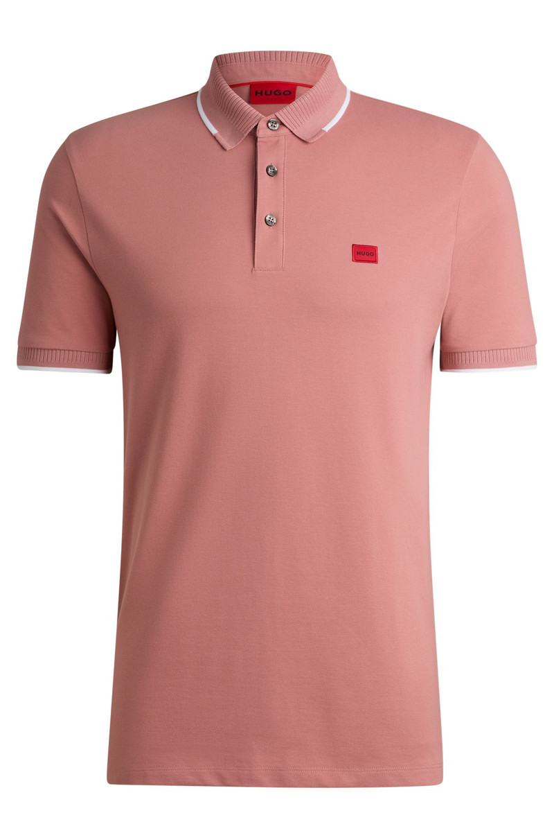 SLIM-FIT POLO SHIRT WITH RED LOGO LABEL 1