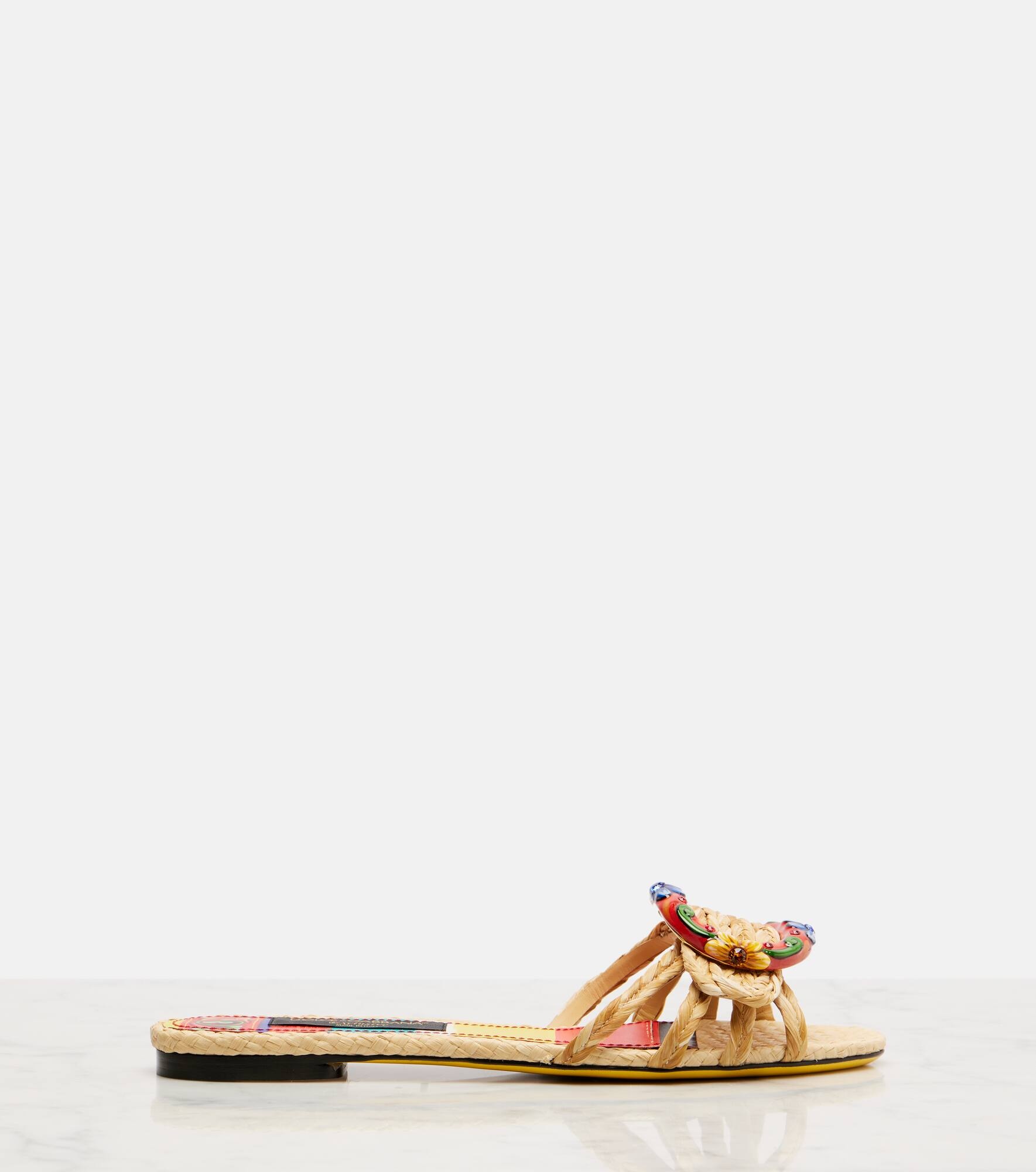Taormina embellished raffia sandals - 4
