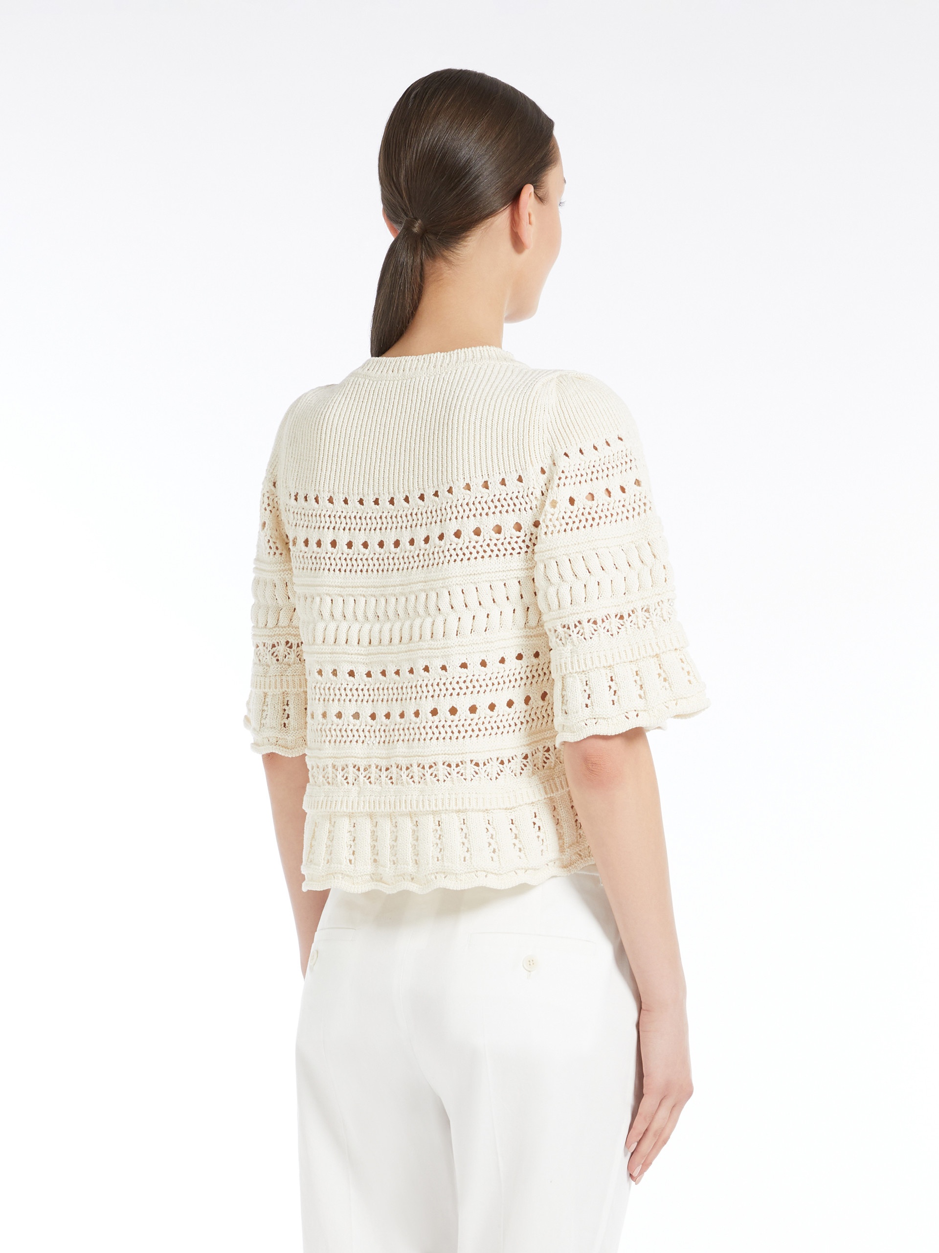 ASBURG1234 Crochet-knit cotton sweater - 4