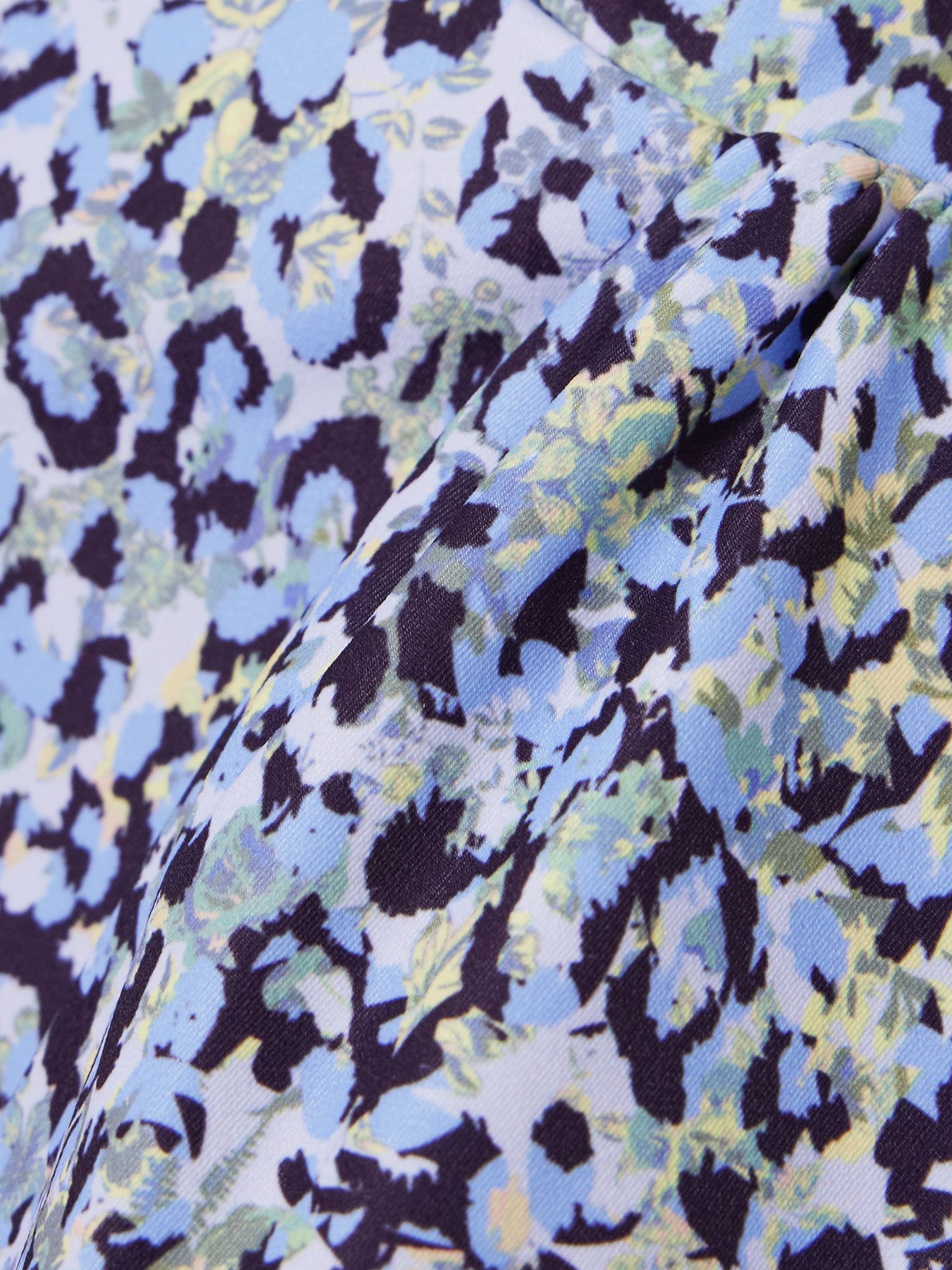 Rossy strapless gathered printed twill mini dress Blue - 5