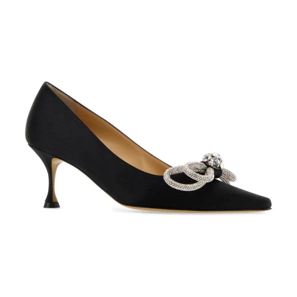 BLACK SATIN PUMPS WITH 6.5 CM HEEL - 2