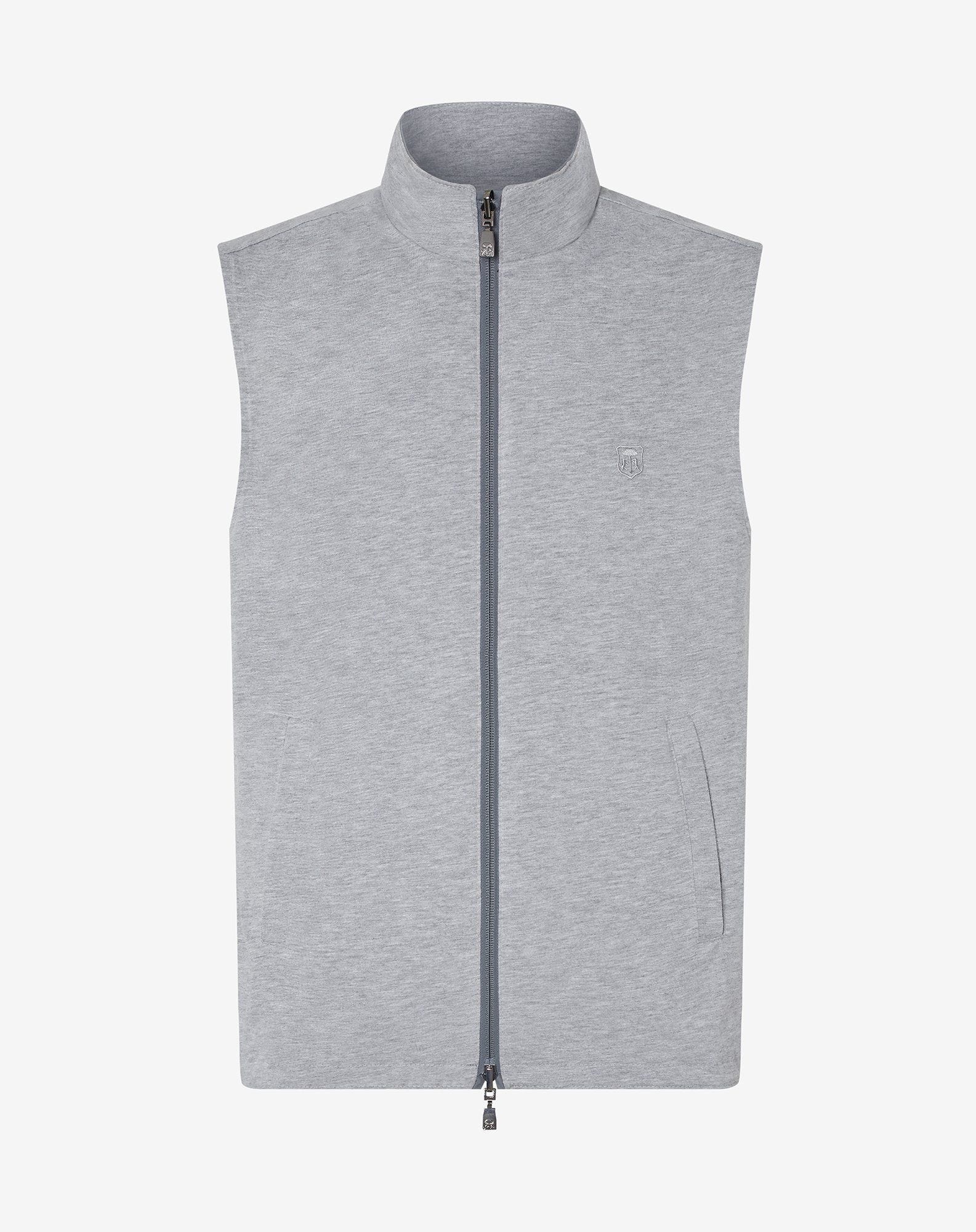 Powder blue reversible technical fabric waistcoat - 6