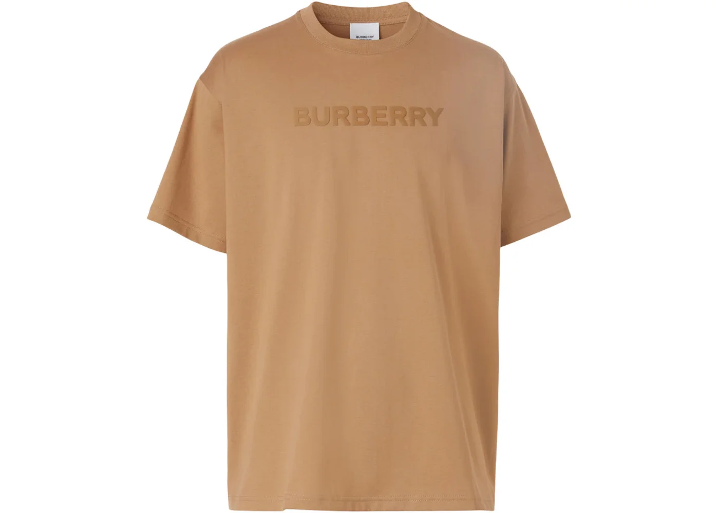 Burberry Logo Print Cotton Oversized T-shirt Camel - 1