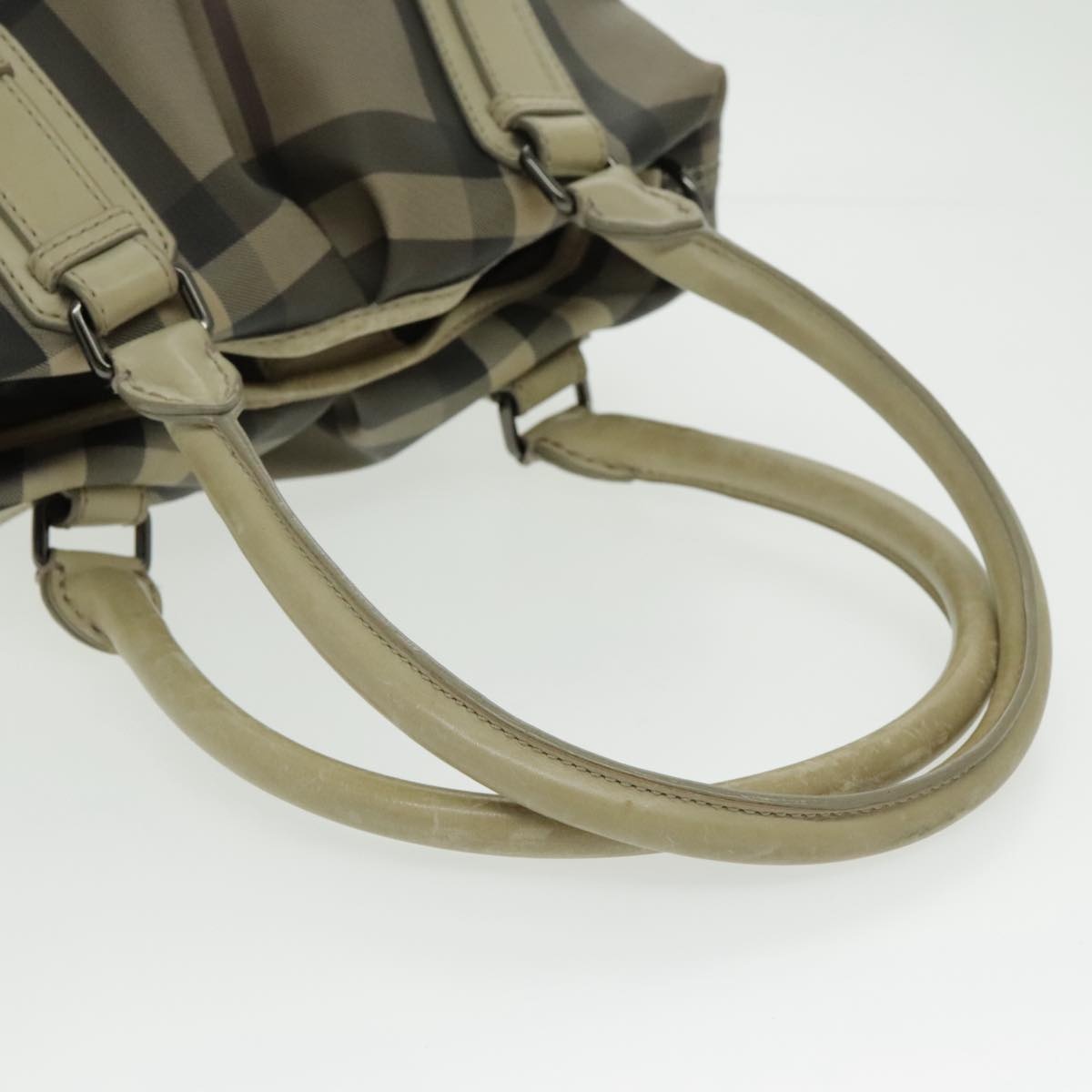 Burberry Nova Check Hand Bag Pvc Beige - 7