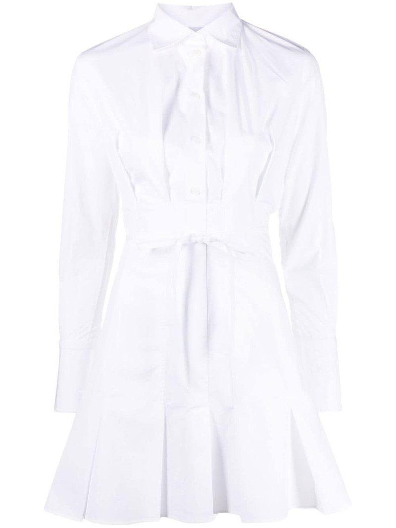 pleat-detail mini shirtdress 1