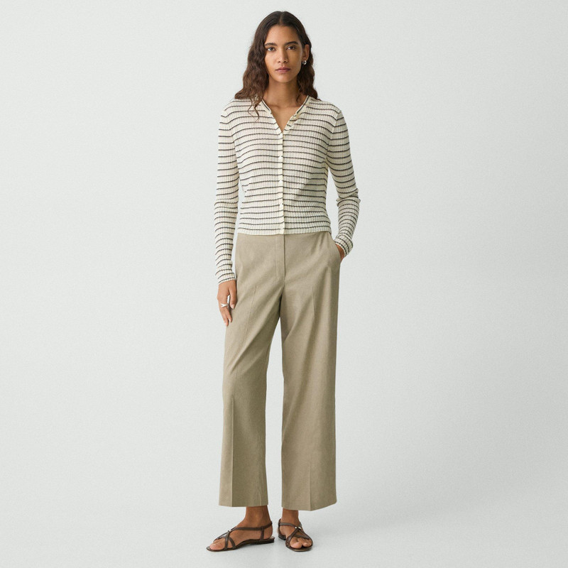 Theory Cropped Cardigan in Linen-Blend outlook