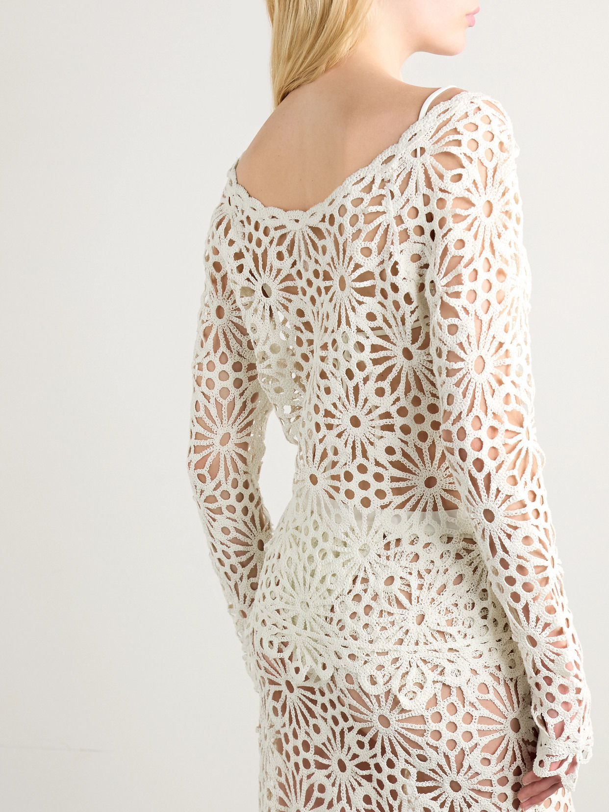 Crocheted Cotton-blend Top - 3