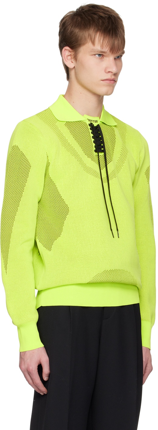 Green Lace-Up Polo - 2