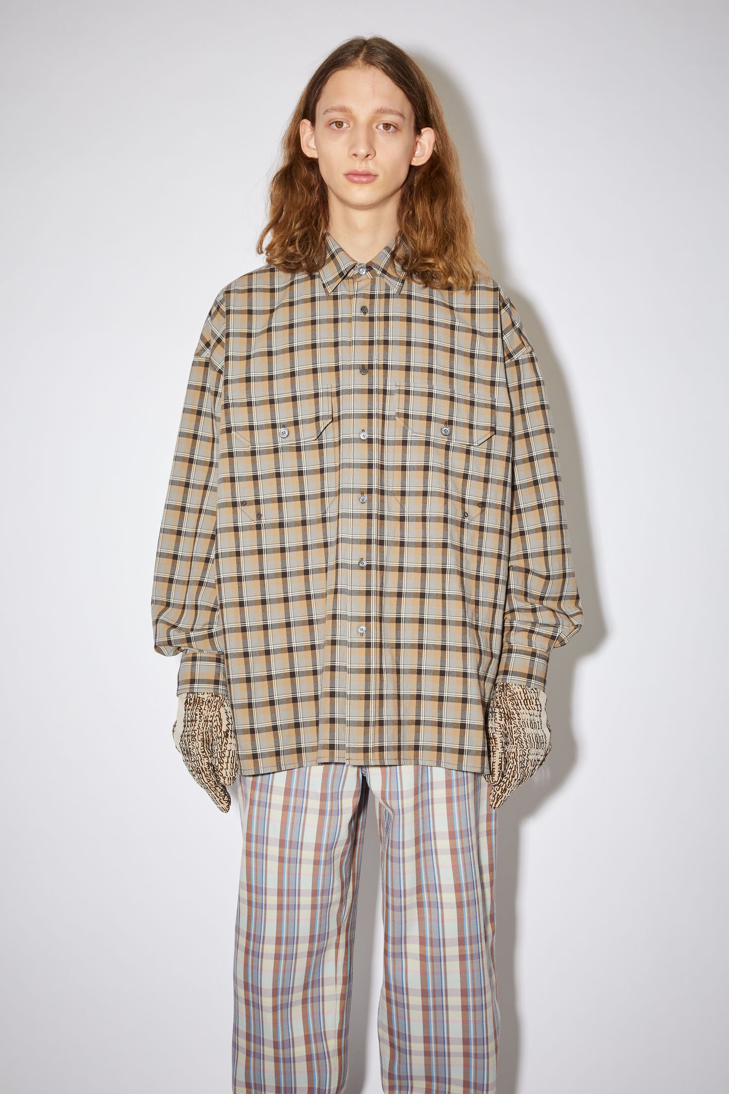 Checked shirt - Brown/grey - 2