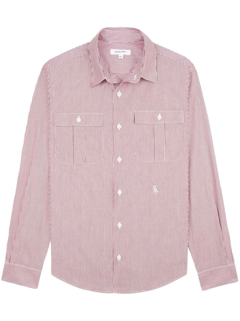 Utility logo-embroidered striped shirt 1