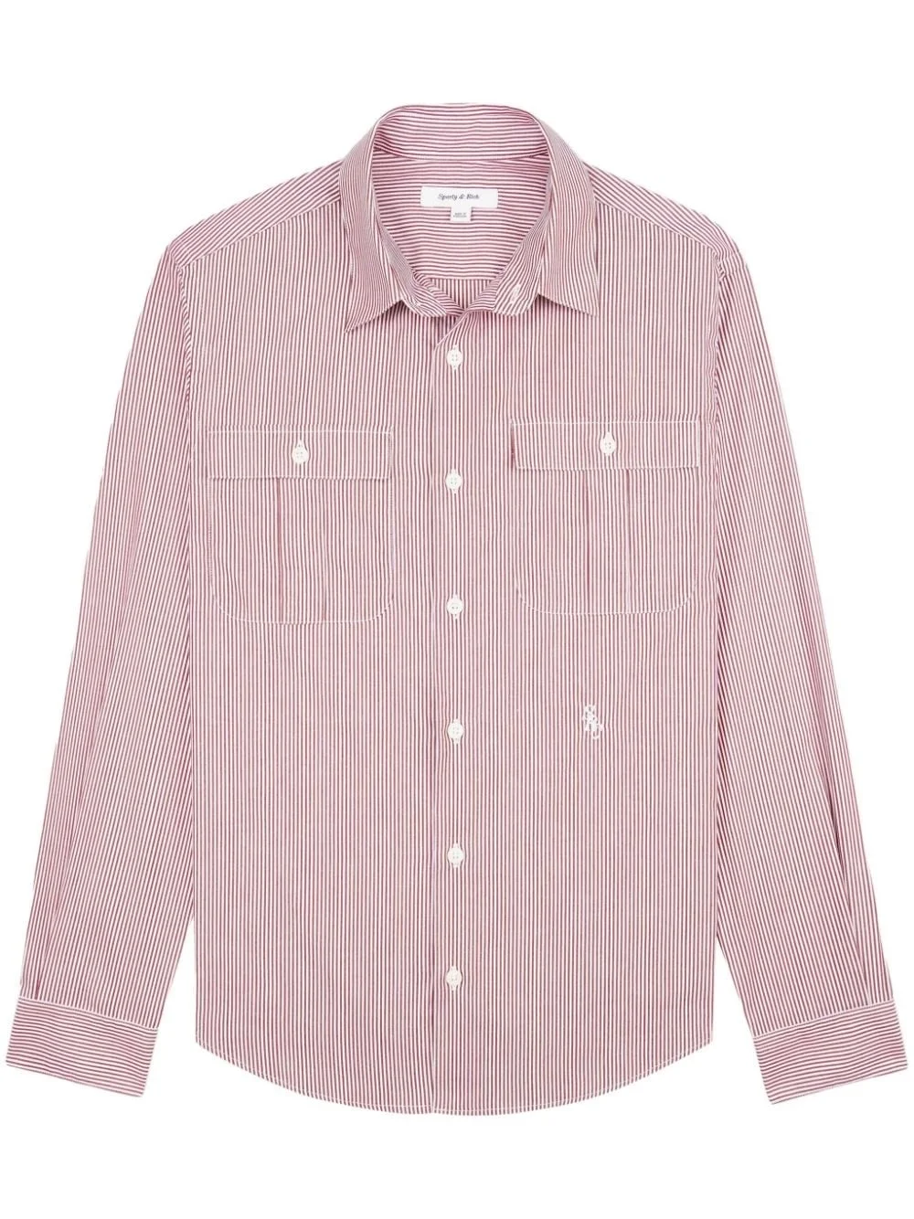 Utility logo-embroidered striped shirt - 1