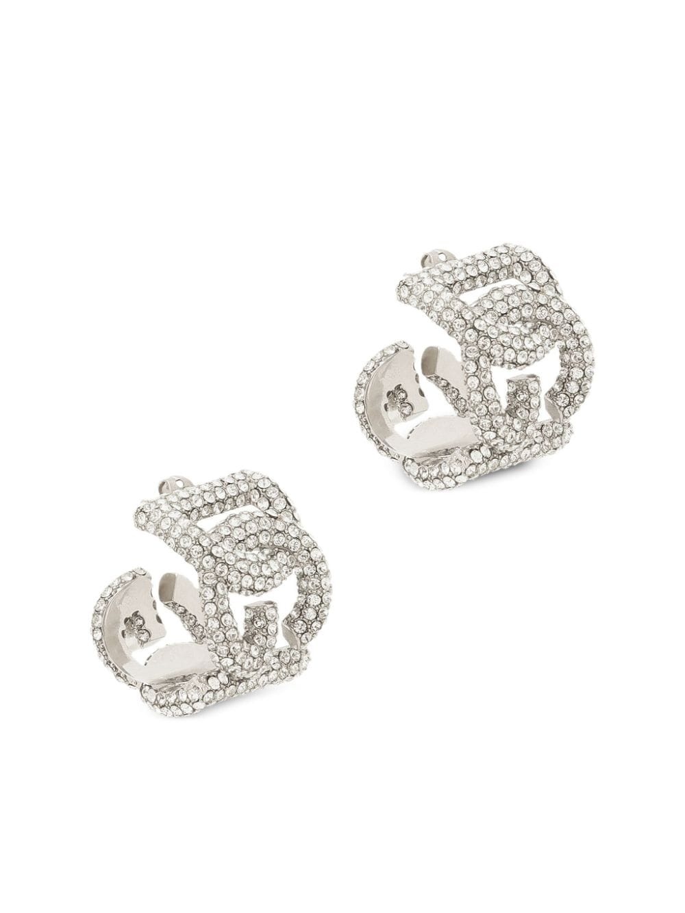 logo crystal-embellished earrings - 2