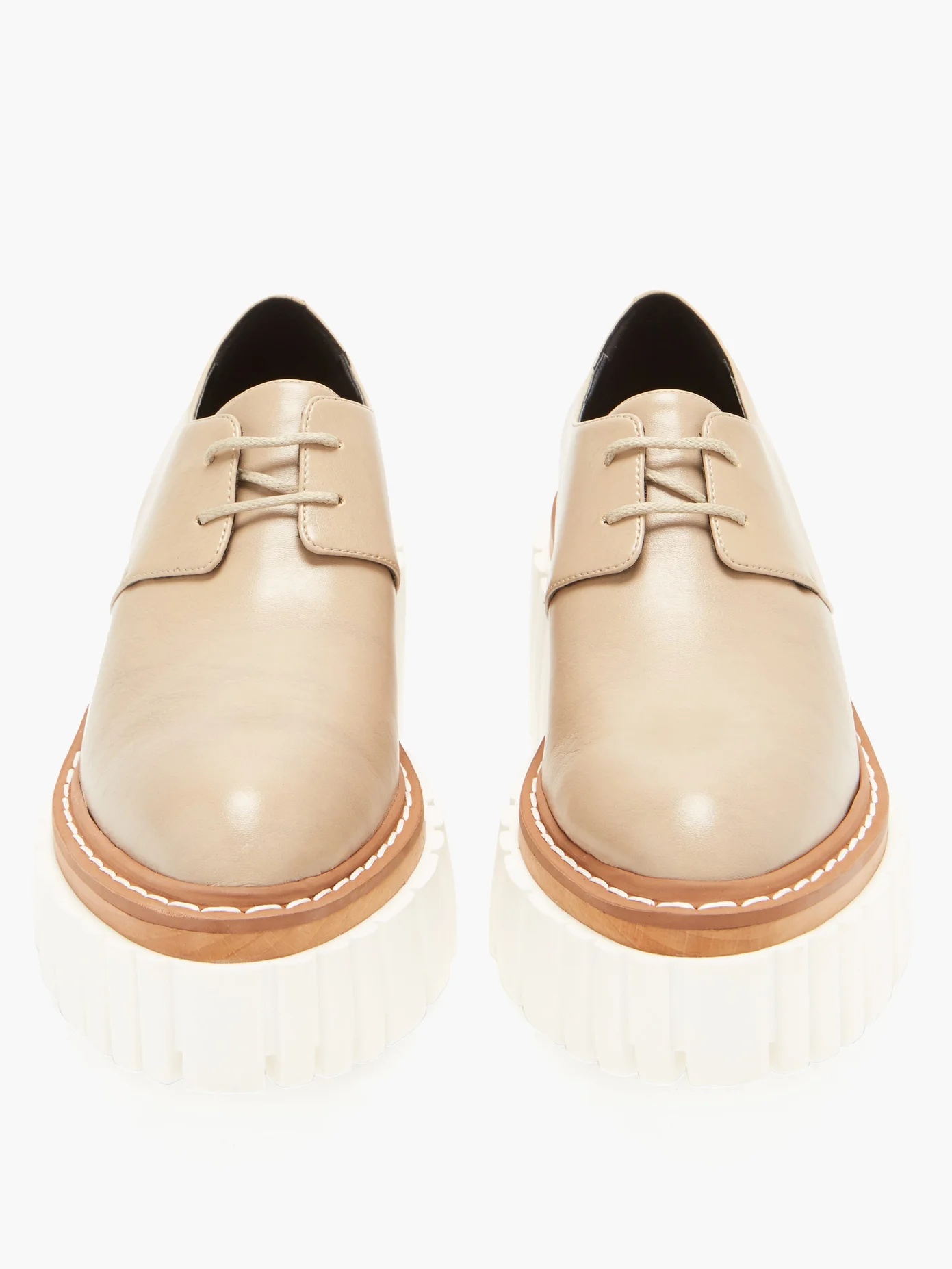 Emilie faux-leather lace-up platform shoes - 5