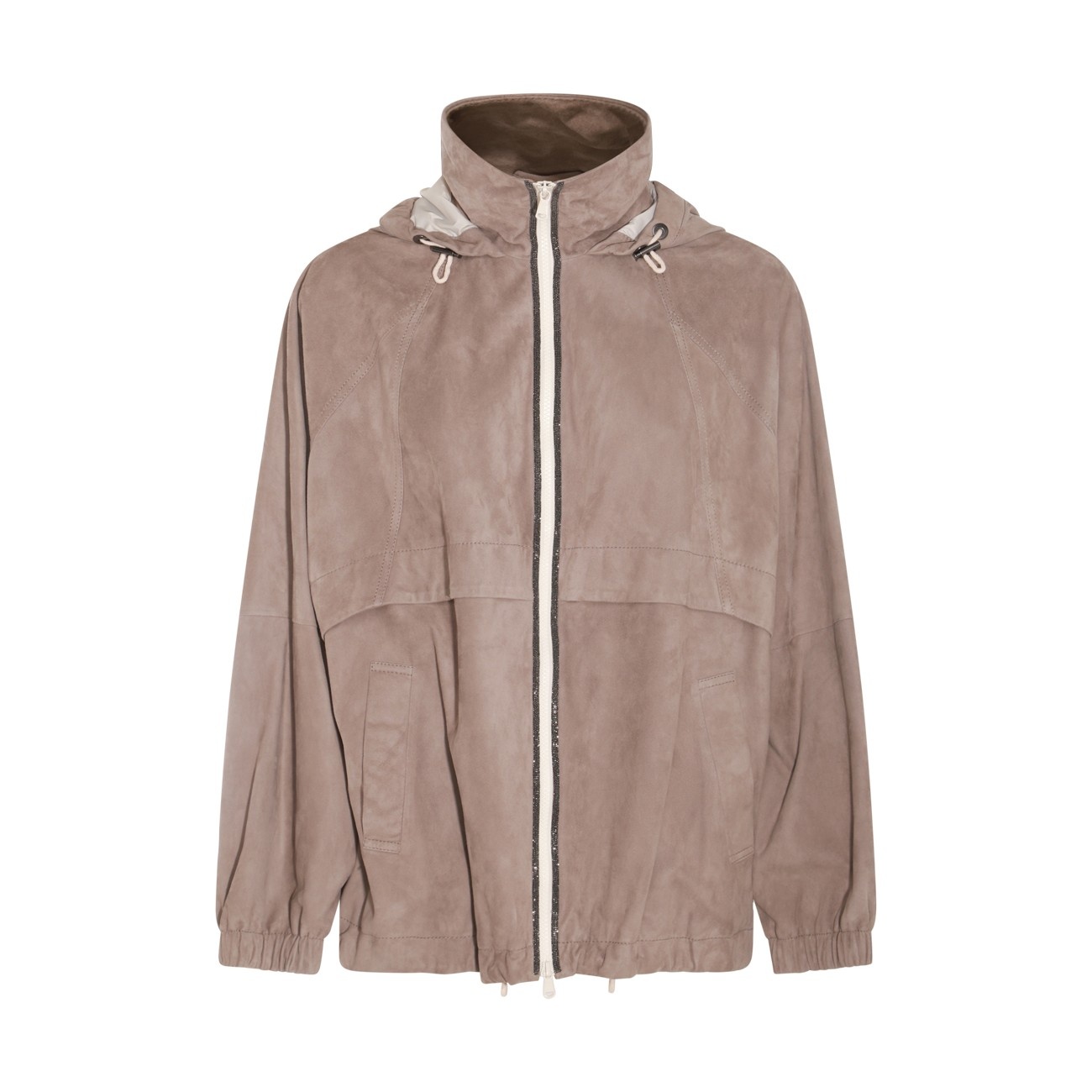 beige leather jacket - 1