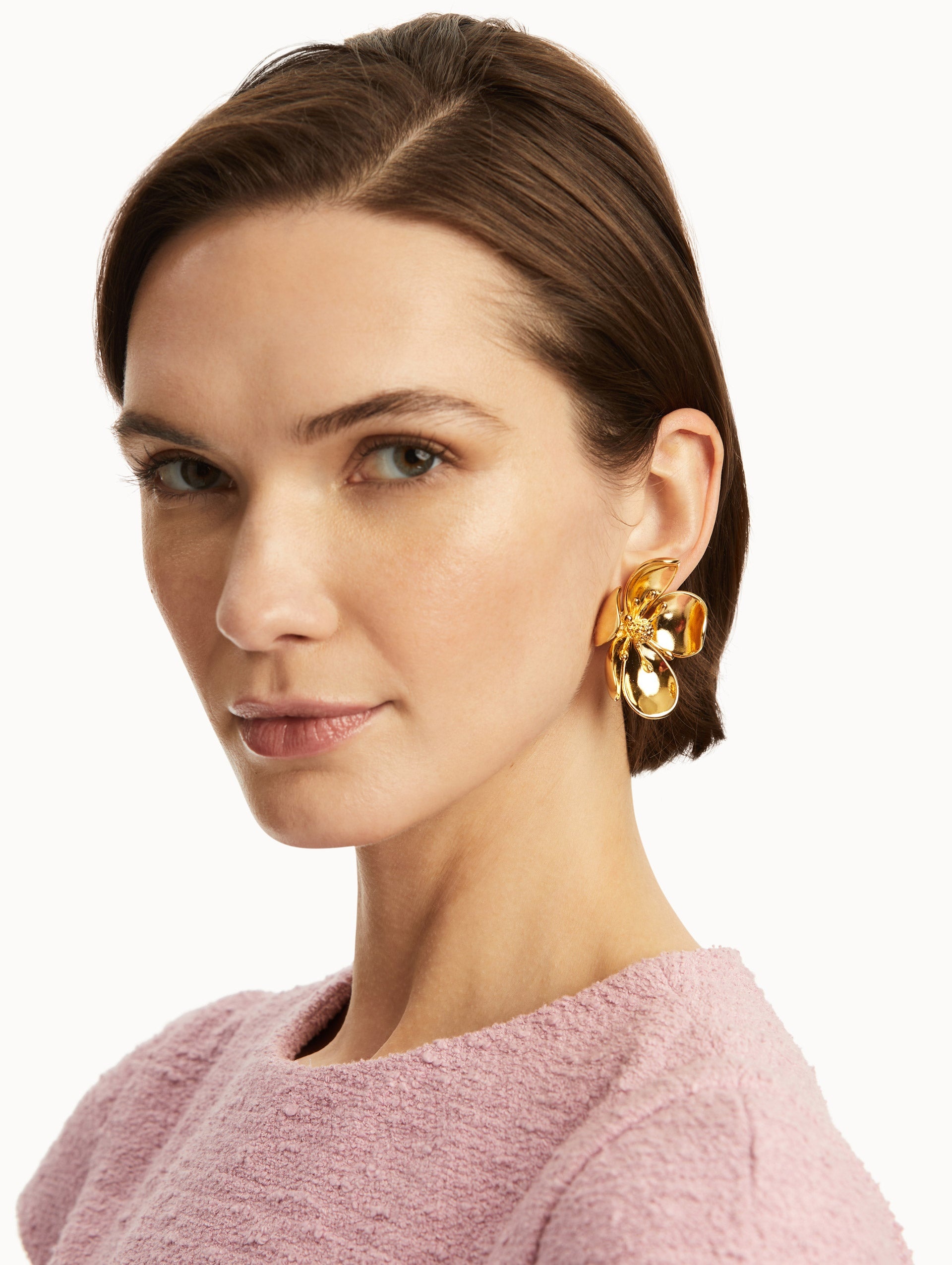 LARGE CHERRY BLOSSOM CLIP-ON EARRINGS - 2