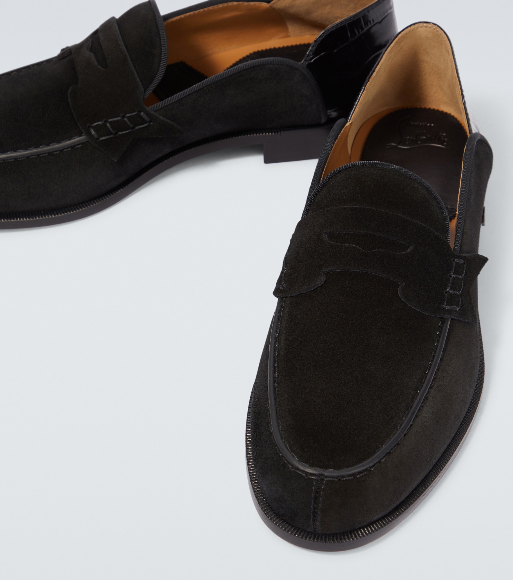 Penny No Back suede and croc-effect loafers - 3