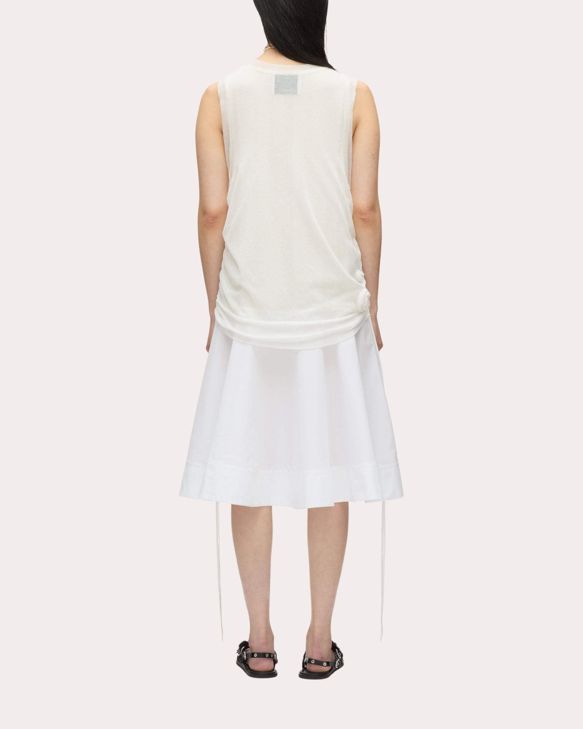 Rosette Double Layer Tank Combo Dress - 2