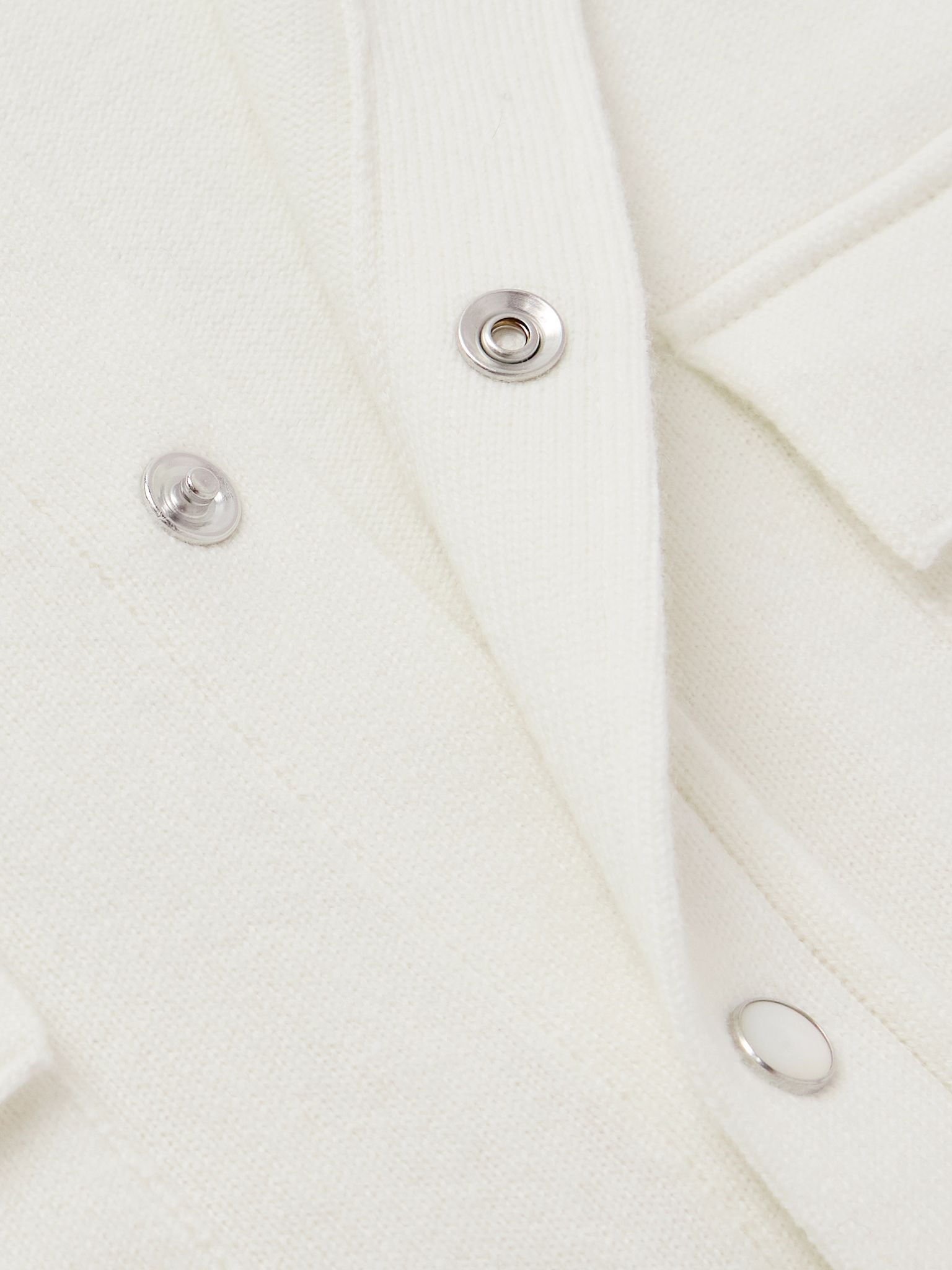 Slim-Fit Virgin Wool, Cashmere and Silk-Blend Shirt White - 5