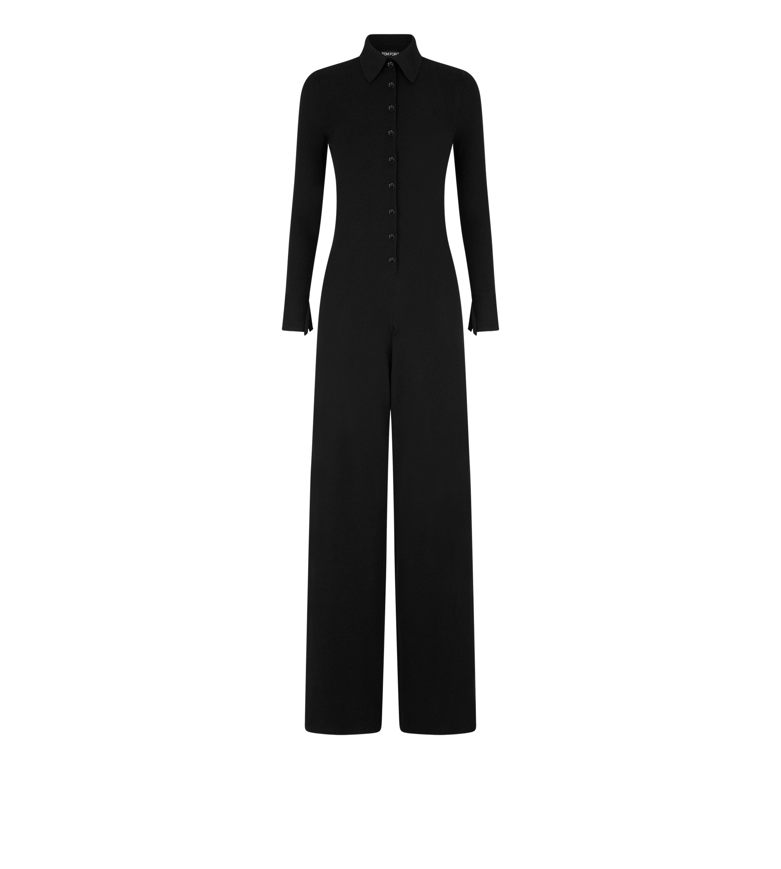 COMPACT FINE CASHMERE SILK KNIT POLO JUMPSUIT - 1