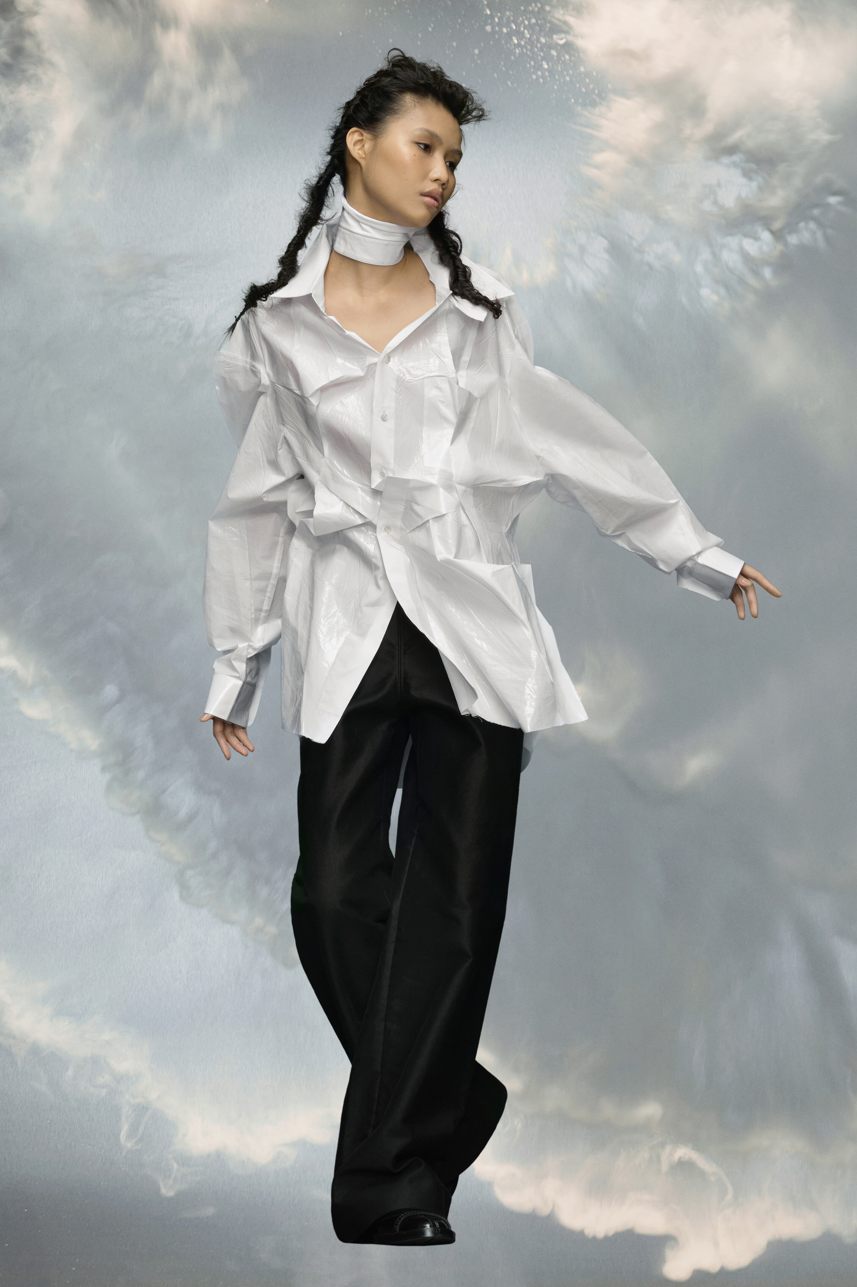 High-shine cotton poplin shirt - 3