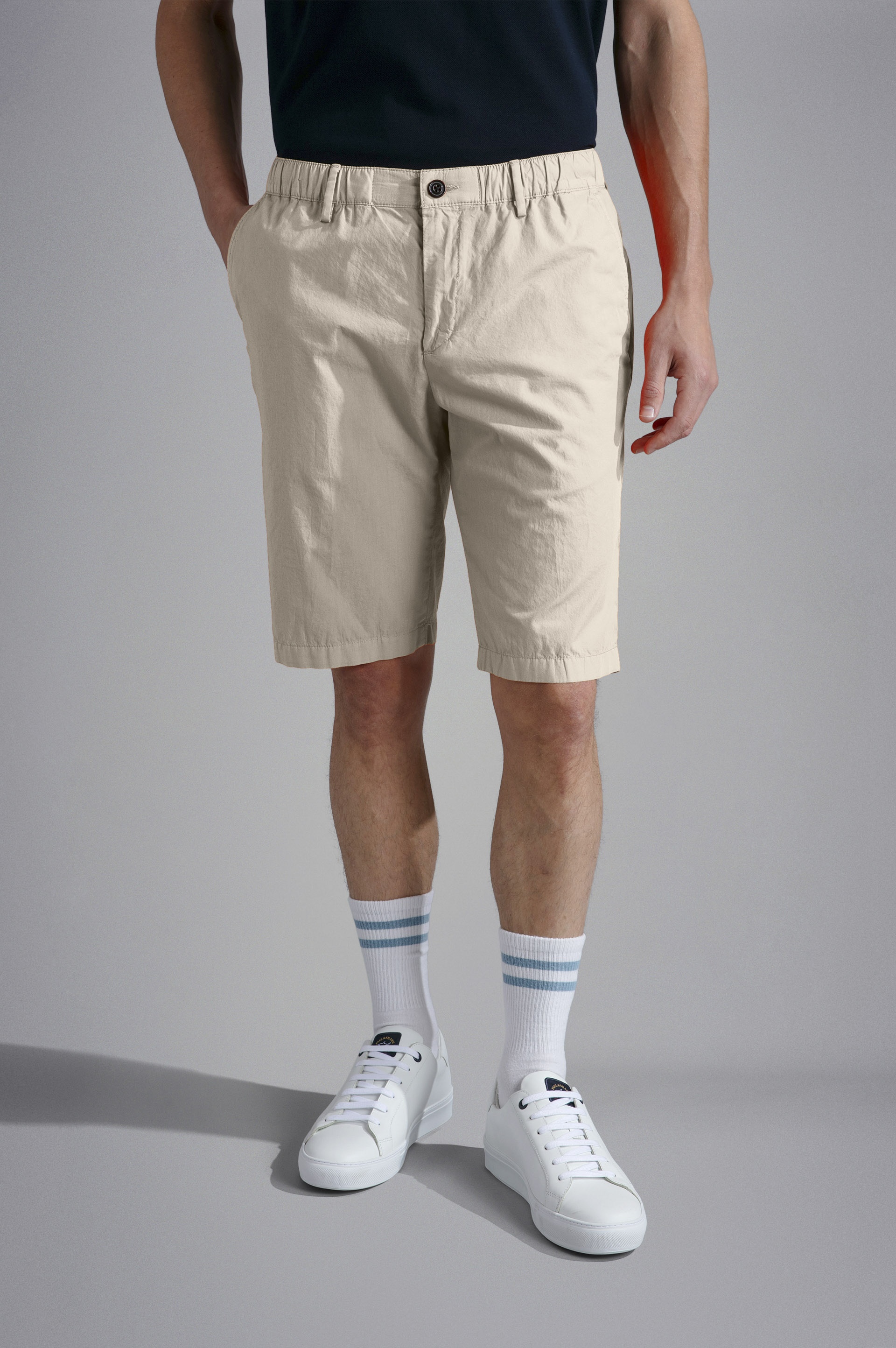 ULTRA-LIGHT POPLIN COTTON BERMUDA SHORTS - 6