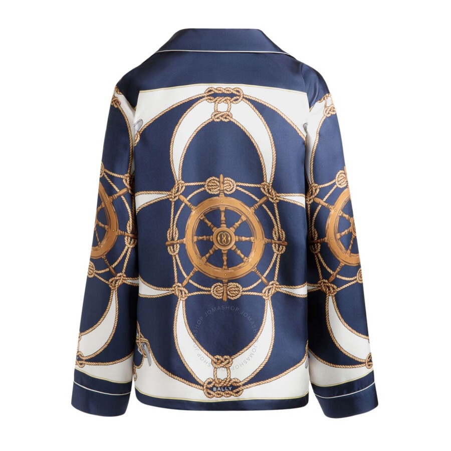 Bally - Bally Graphic-Print Notched-Collar Silk Shirt - 6