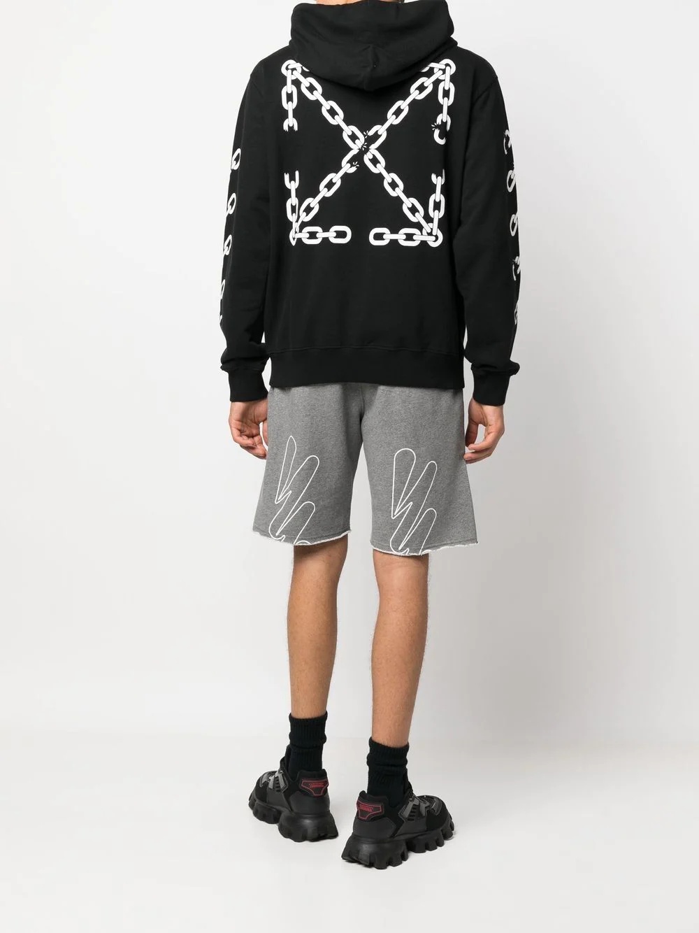 logo-print drawstring hoodie - 2