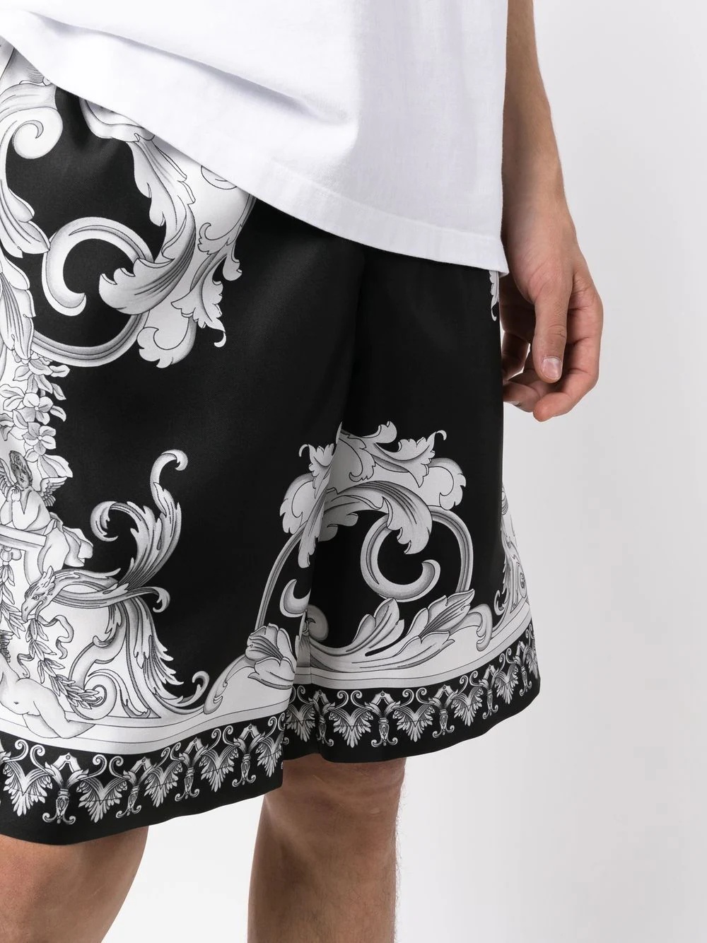 Baroque-print wide shorts - 5