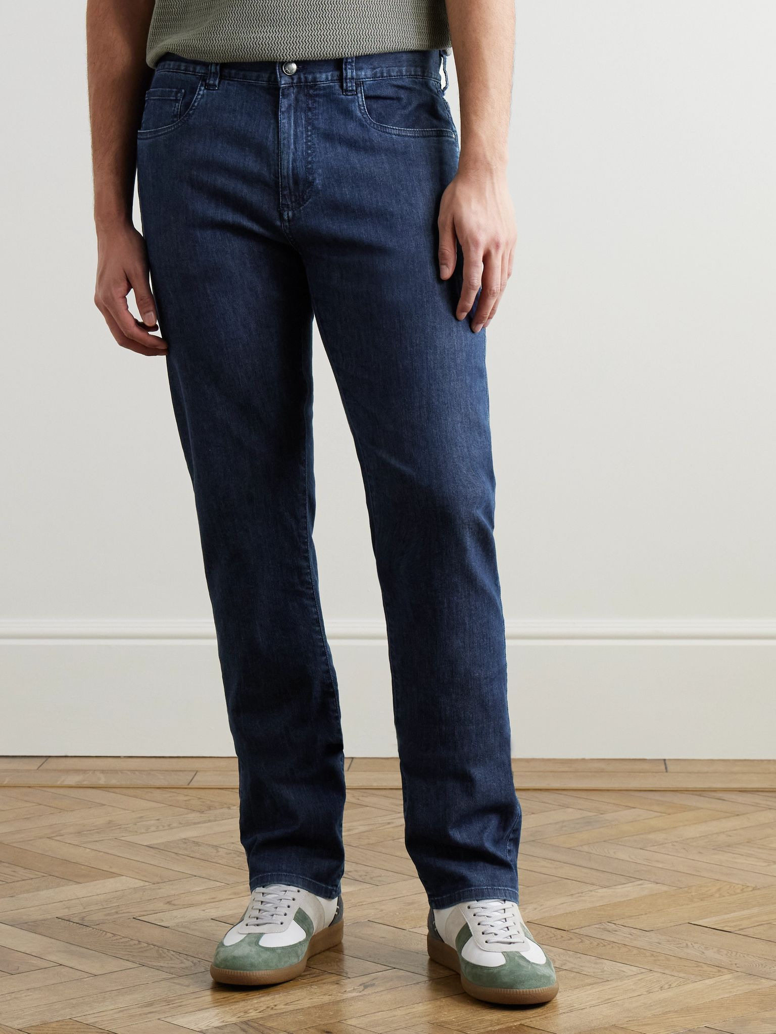 Slim-Fit Straight-Leg Jeans Blue - 3