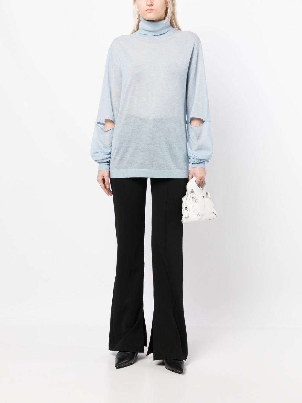 cut-out detail cashmere jumper - 6